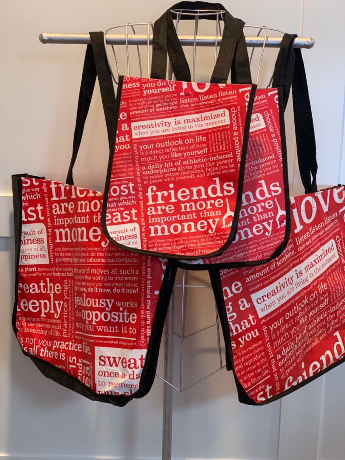 LULULEMON SHOPPING BAGS- SET OF 4 SHOPPING BAGS- 2 MEDIUM SND 2 SMALL-MANIFESTO!