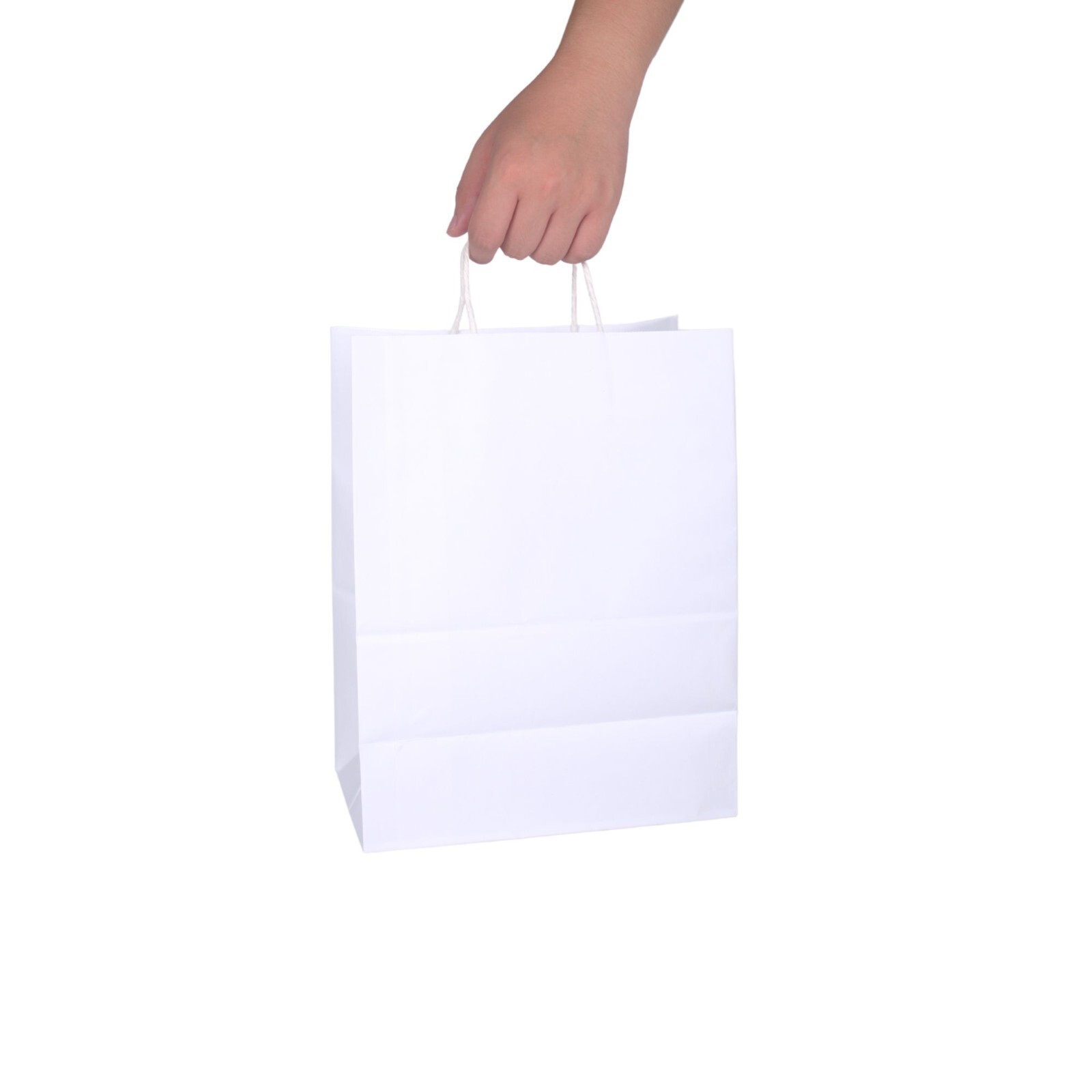 500 Pack – Large White Kraft Paper Bags with Handles [13x7x17 Inches]