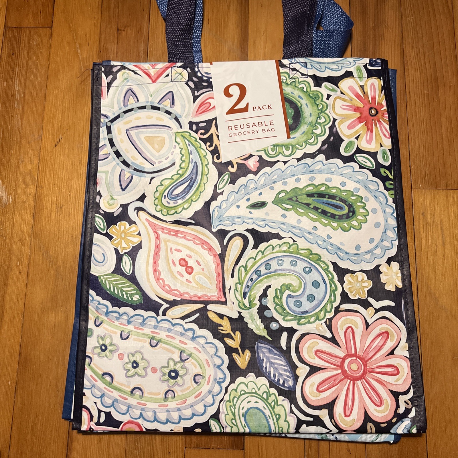MEDIUM Reusable Shopping ToteBags Eco-Friendly 2 Pk MARSHALLS 16 x 13 1/2 PLAID