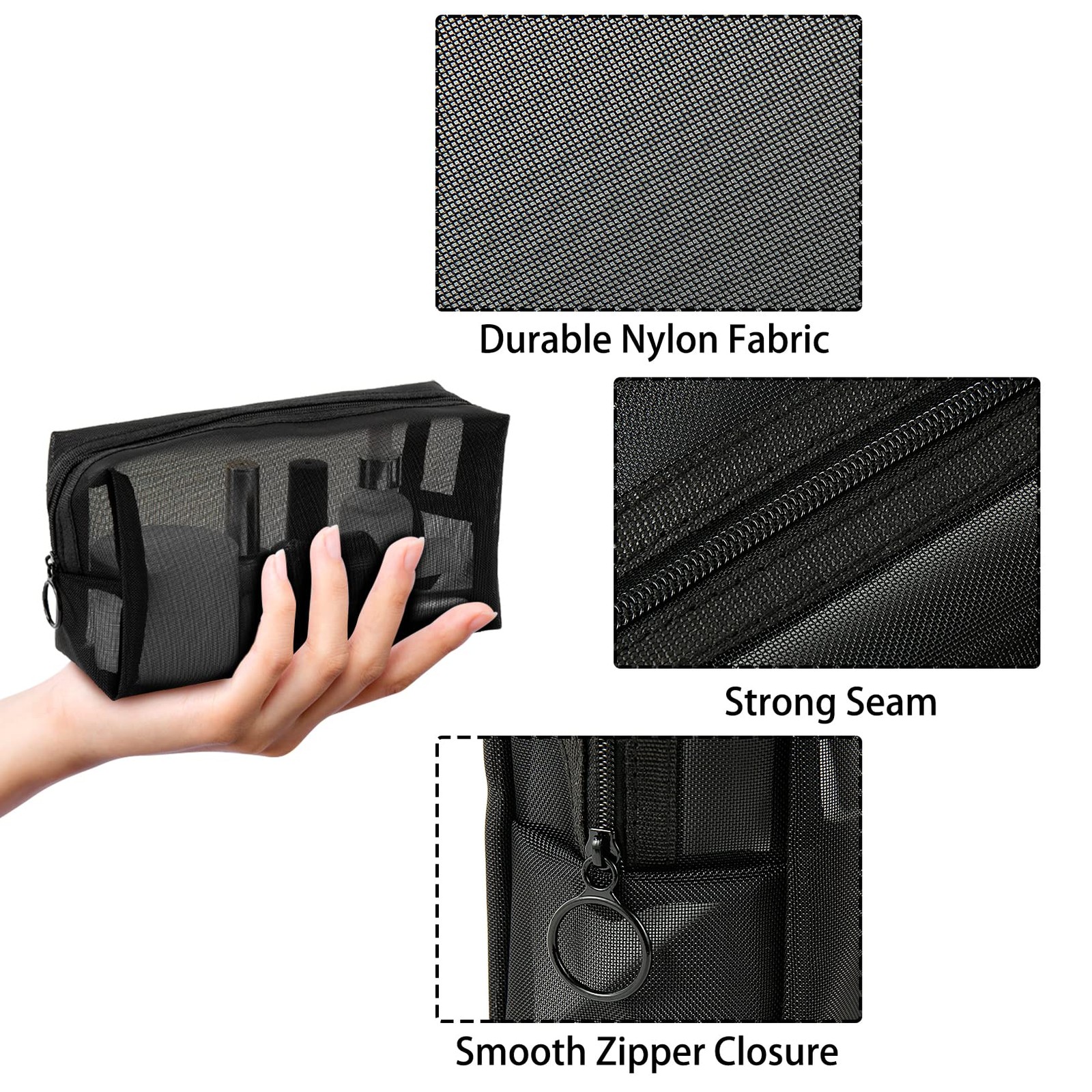 Unoutur 20-Piece Mesh Pouch Set – 7.0 inch*4.0 inch*2.4 inch, Cubic-Black