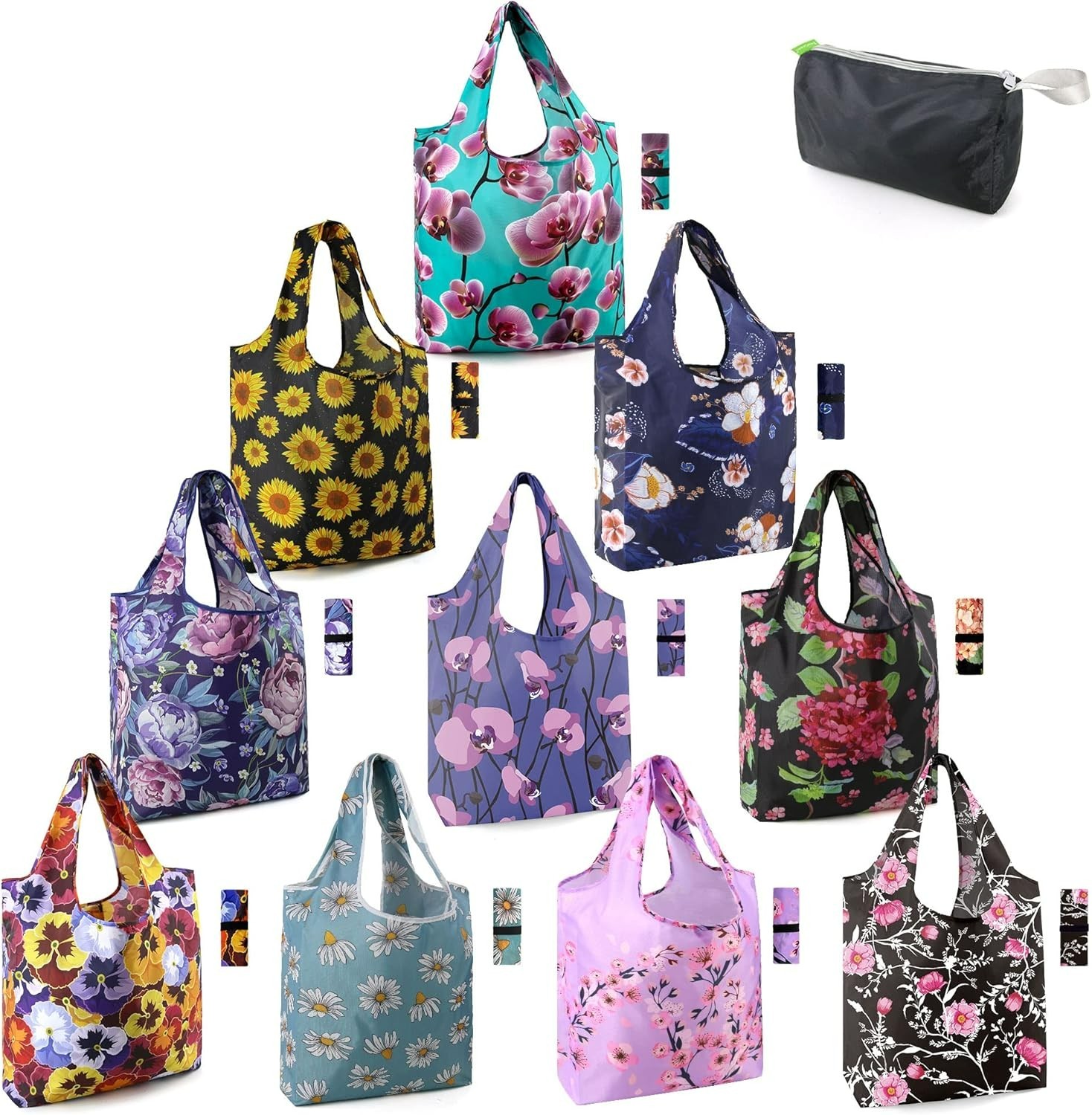 Extra Large 50lbs Floral Tote Bags – Machine Washable & Foldable for Convenience