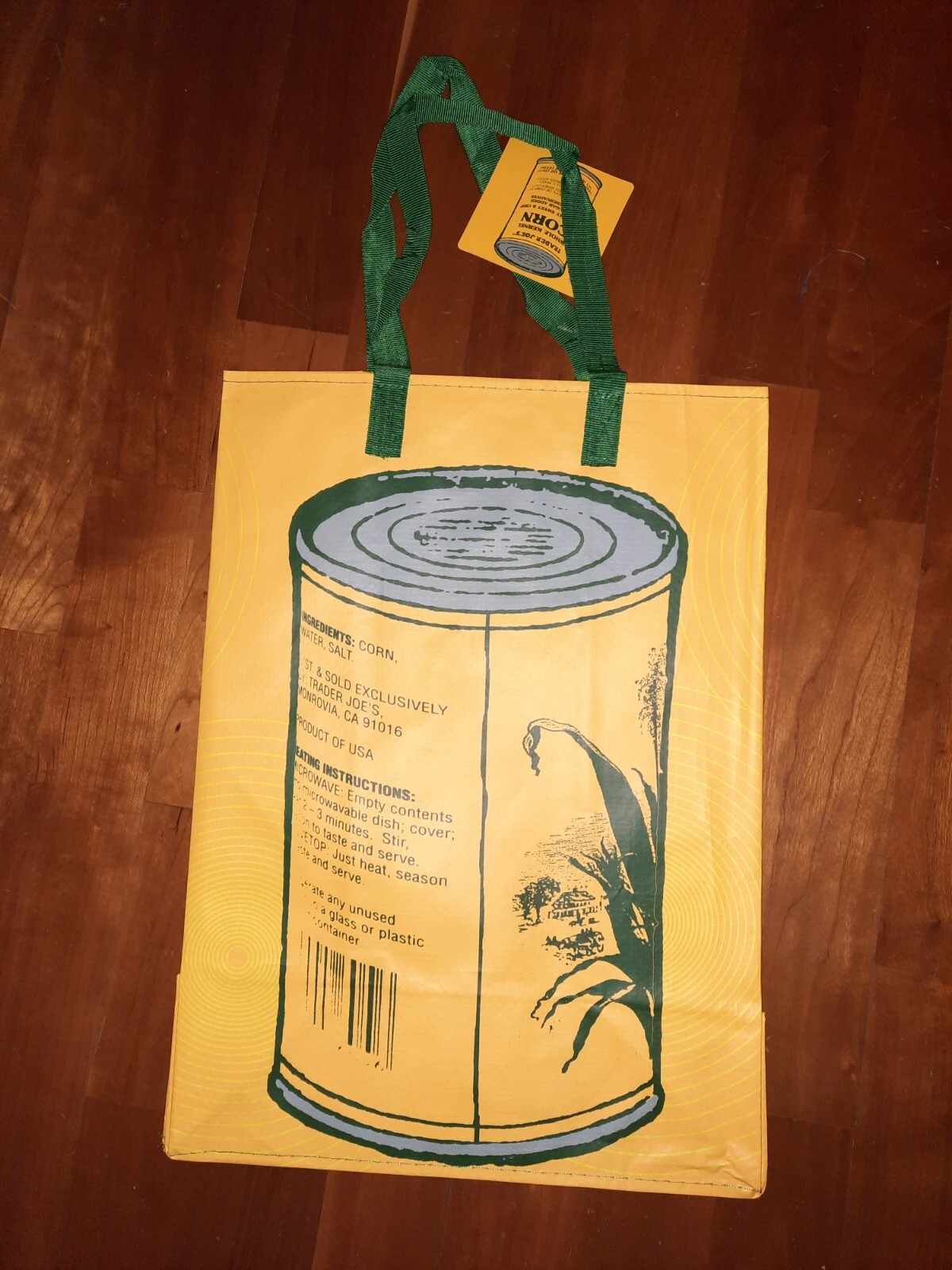 ****U Pick Trader Joes Reusable Eco Shopping Grocery Tote Bag Nwt Nocturne Corn