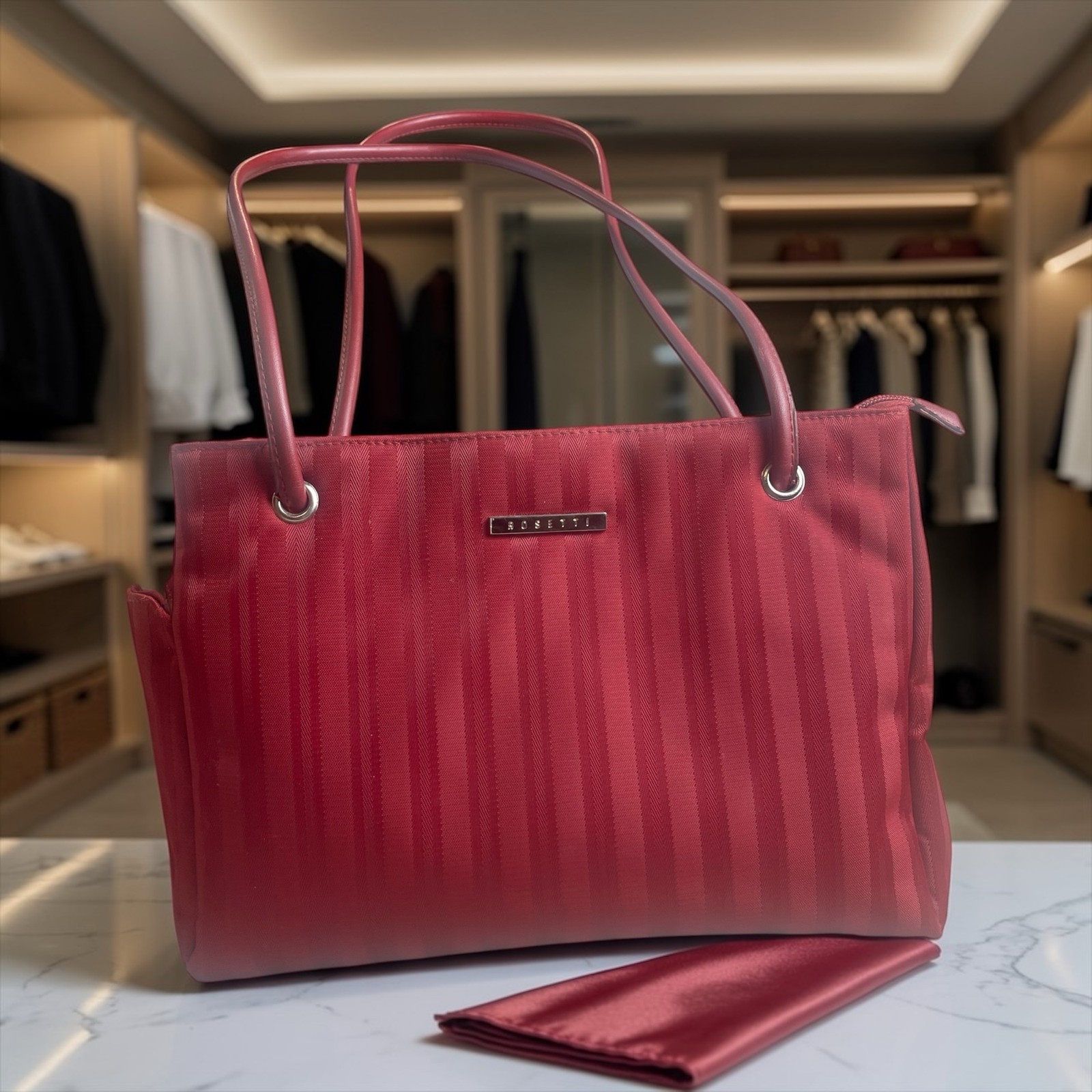 Rosetti Red Stripe Tote Bag Shoulder Bag Travel Women