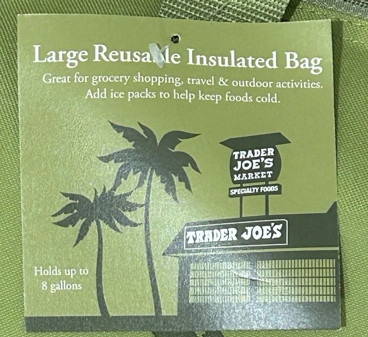 Trader Joe NWT Limited Edition COLOR 8 GALLON INSULATED REUSABLE TOTE BEACH BAG