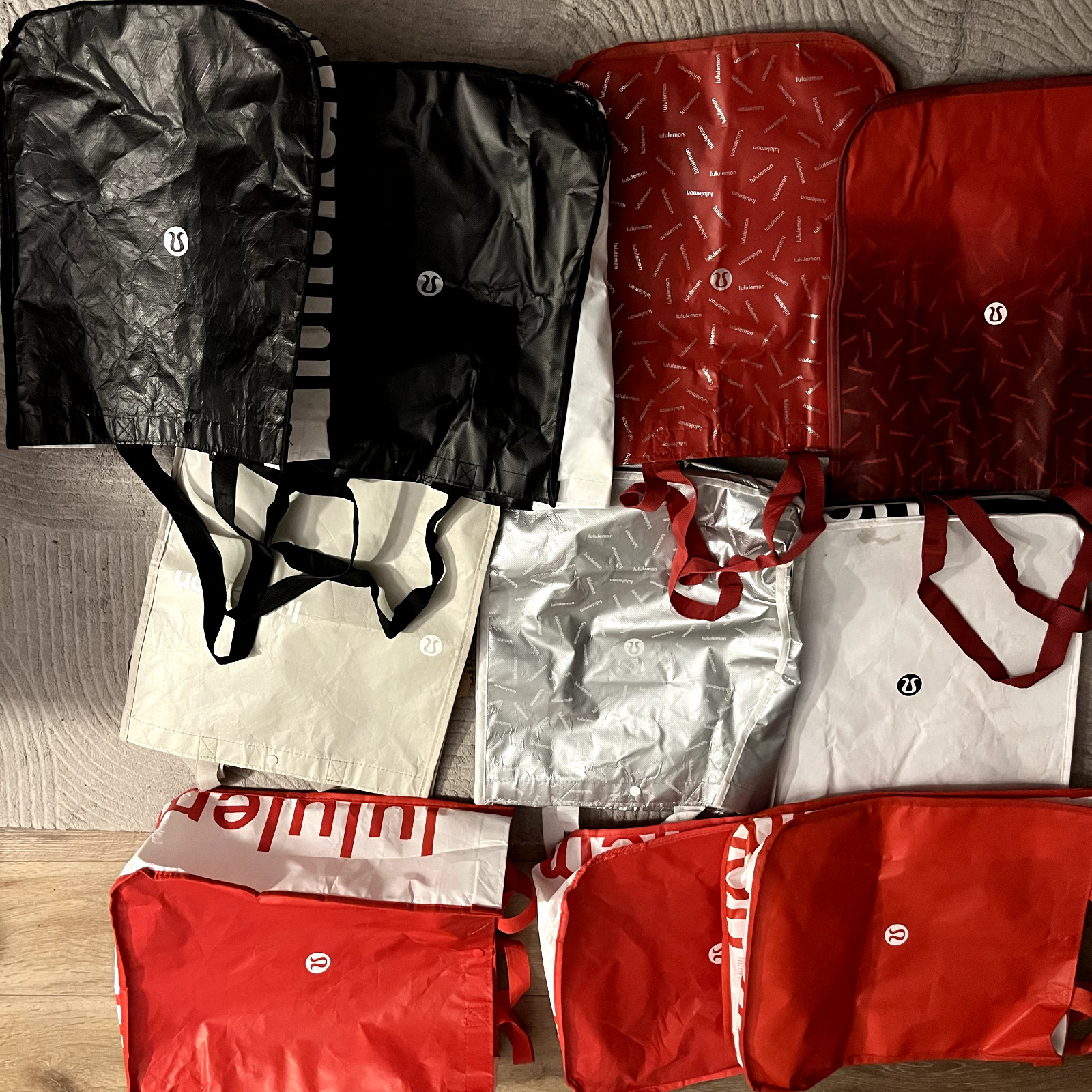 Lululemon Reusable Shopping Tote Bag Large Various Colors Lot 10 Black Red Green