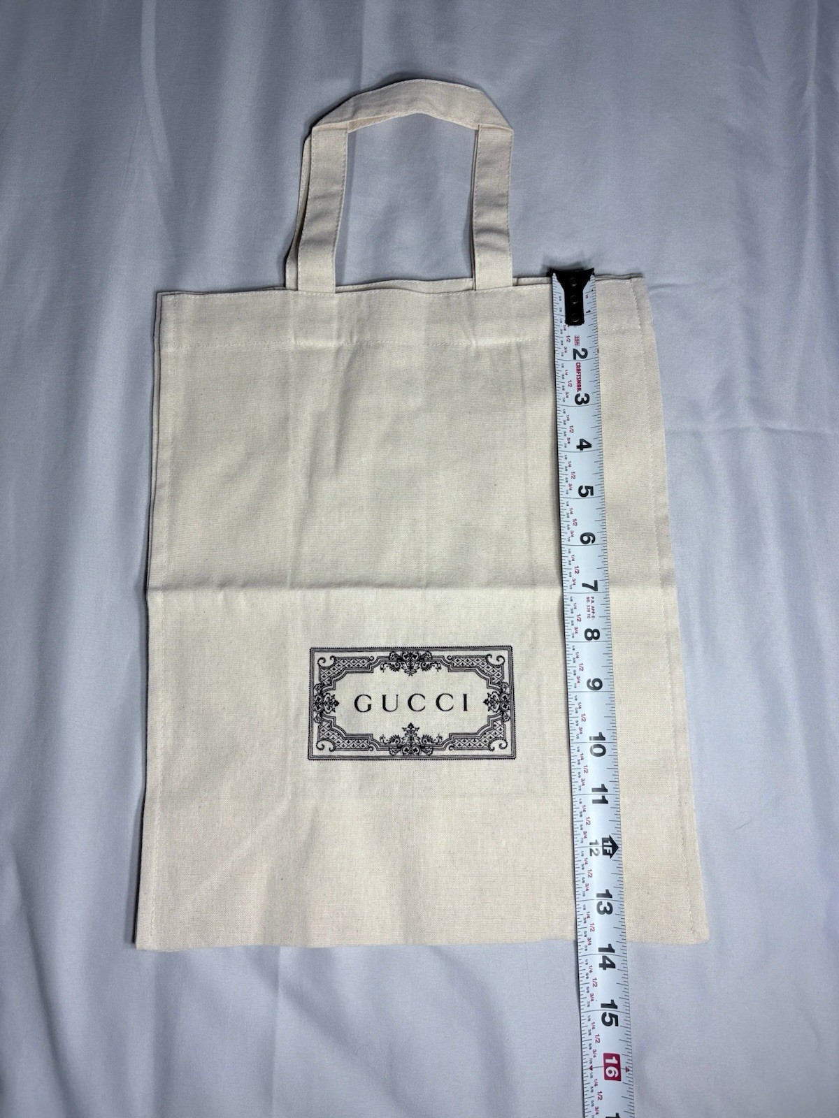 Gucci Beige Cotton Reusable Shopping Bag Foldable All-Over Pattern 003020-3