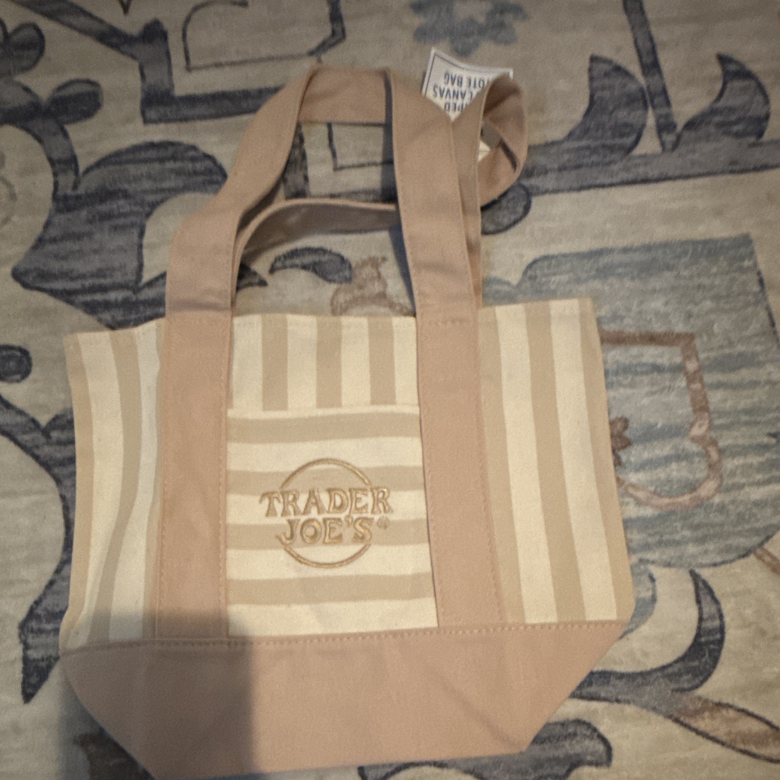 Trader Joe’s Reusable Striped Tote Bags Lot of 4 Multicolor 13x10x10