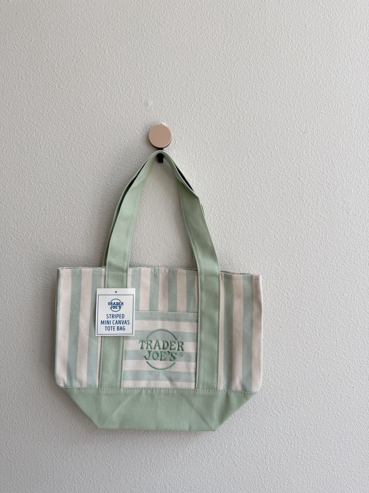 Trader Joe’s 2026 Mini Pastel Stripe Canvas Tote Bags – Set Of 4 – NWT