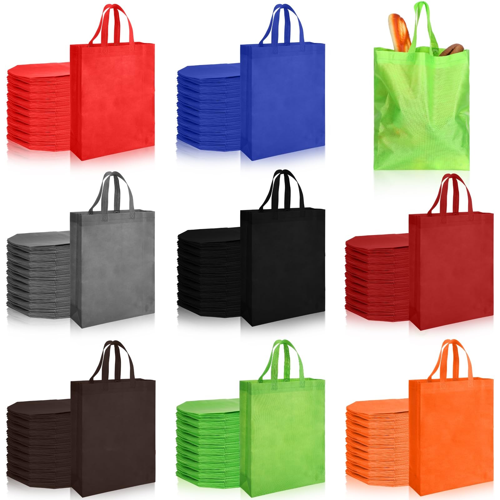 Silkfly 120 Pcs Non Woven Tote Bags Bulk 11.8 x 4 x 15 Inch Large Reusable Gi…