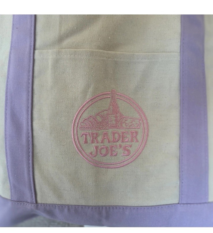 Trader Joe’s Canvas Large Purple Shopping Bag Limited Tote Lavender New W/Tags