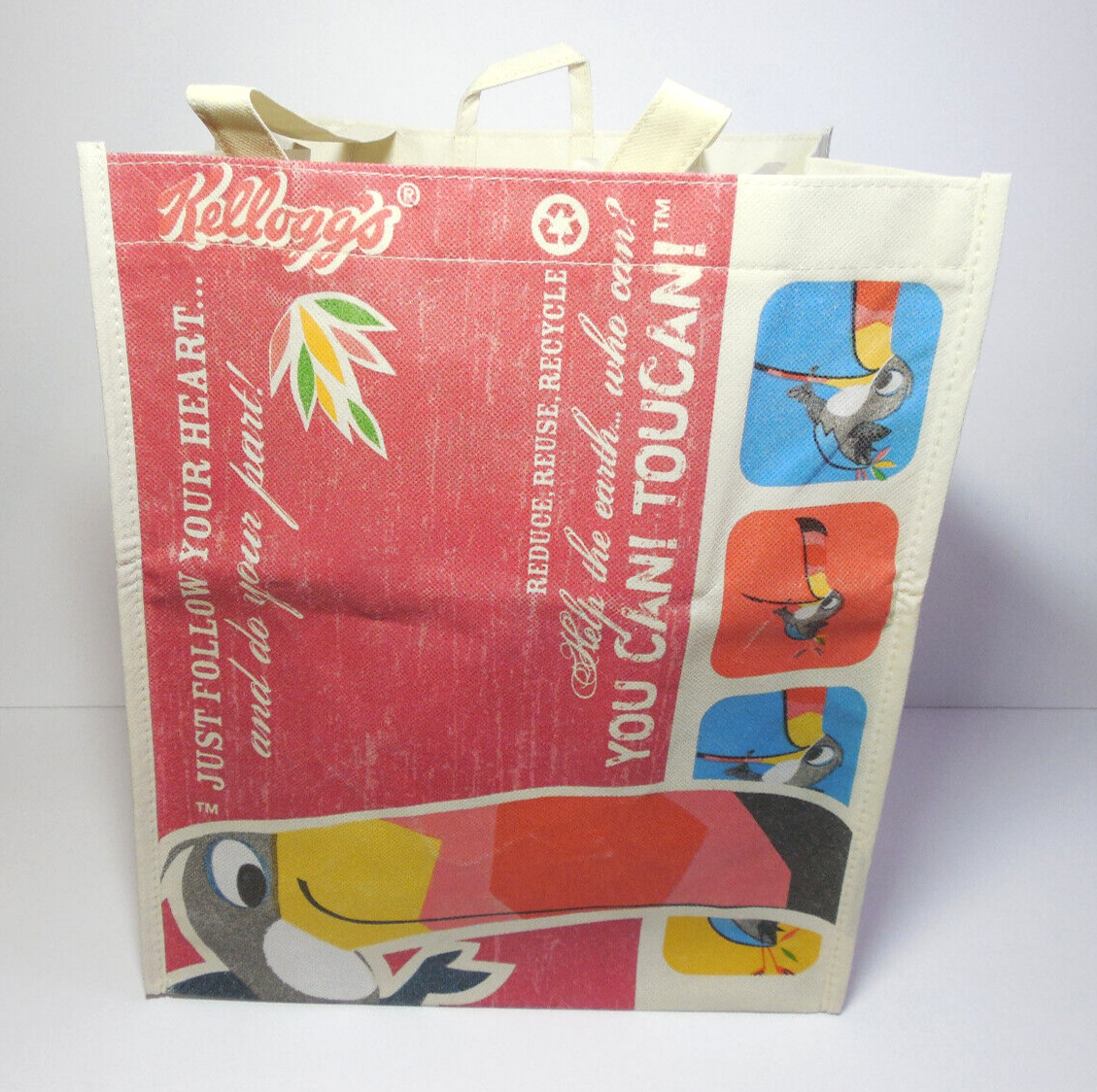 2 – 2012 Kelloggs Cereal Toucan Snap Crackle Pop Reduce Reuse Recycle Bags