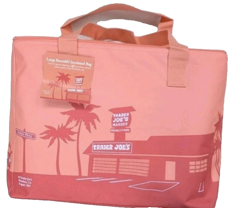 Trader Joe’s Green Insulated XL Cooler Tote Reusable Shopping Bag NEW Spring