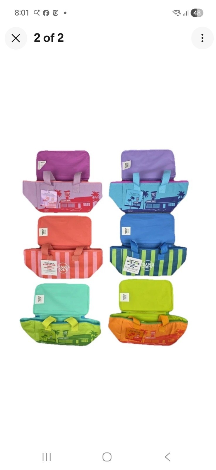 Trader Joe’s Mini Insulated Reusable 1.5 Gal BNWT RARE COMPLETE SET OF 6
