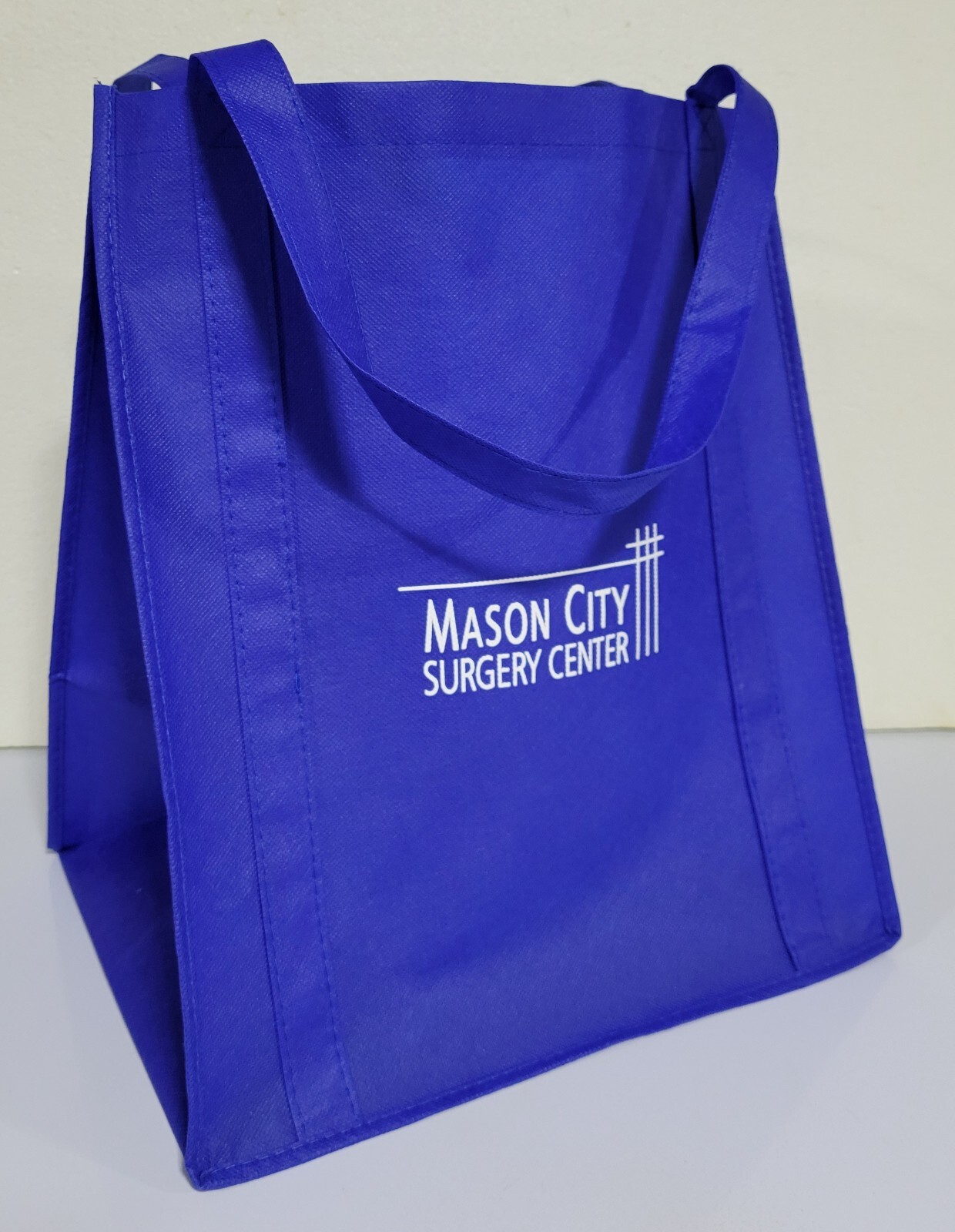 Set Of 3 Tote Bags Reusable Heavy Duty Woven 13″ Wide x 15″ Tall Blue Washable