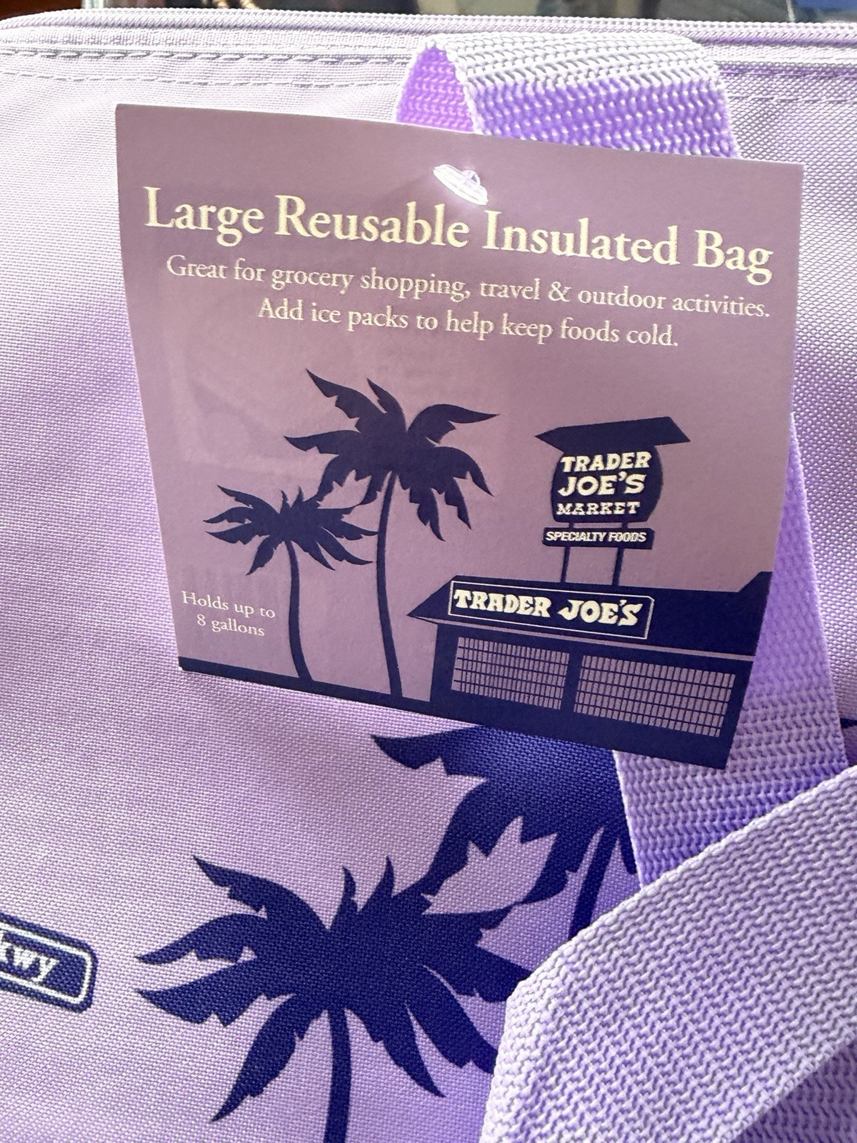 Trader Joe’s Cooler Bag Purple Rain Large Insulated NEW 8 gal Ships Fast!