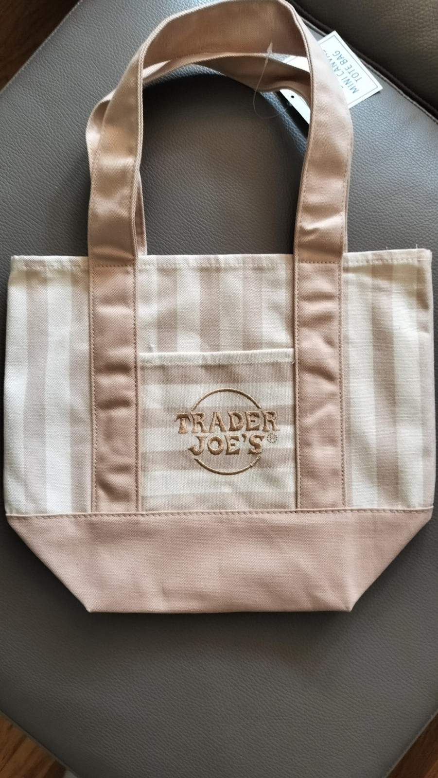 Trader Joe’s 2026 Mini Stripe Canvas Tote Bag
