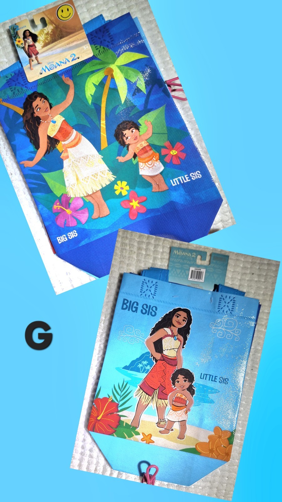 * NEW *2 Pack Various Characters Reusable Tote Treat Gift Goodie Bags 7″X8″X3.25
