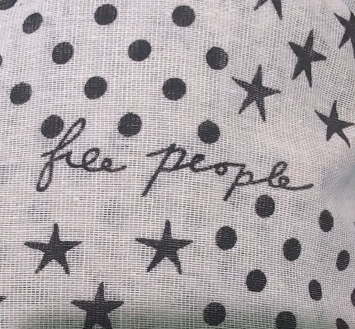 2 x Free People Linen Cloth Lightweight Shopping Tote Bag Tan Pink Paisley Boho