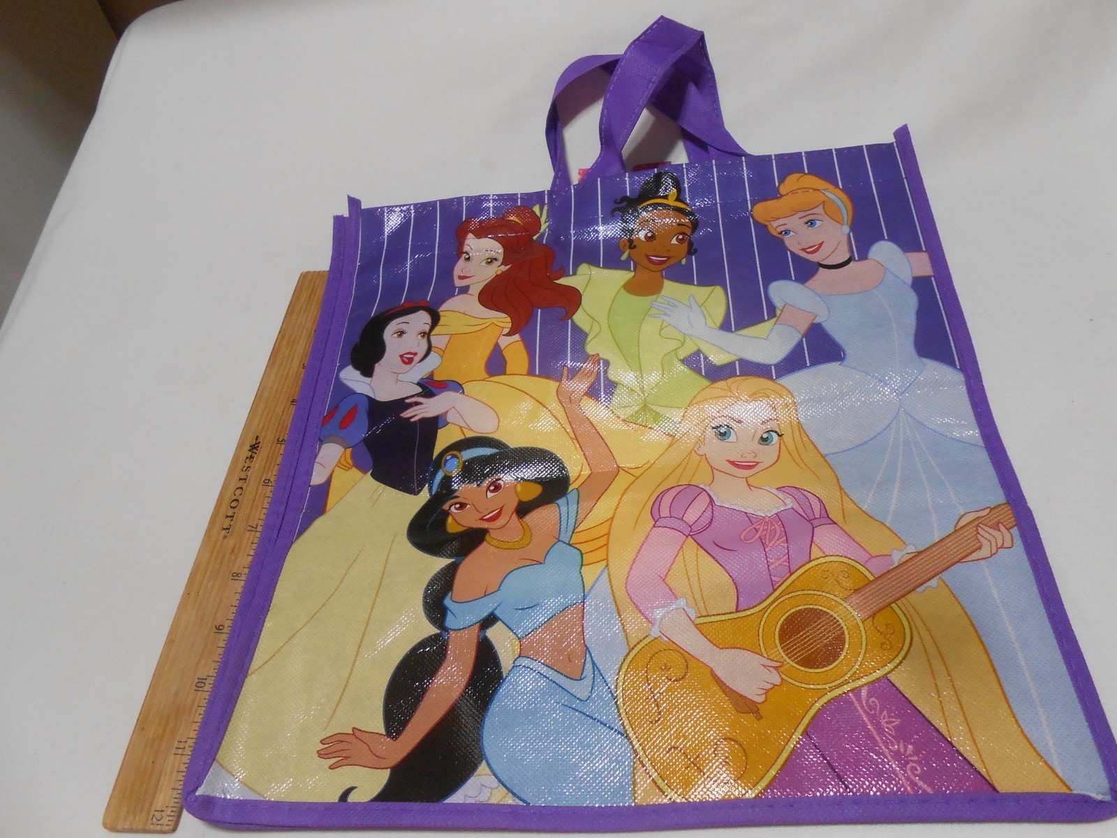 NEW KIDS DISNEY PRINCESS REUSABLE SHOPPING TOTE OVERNIGHT BAG w/ 2 HANDLES 👸🎁