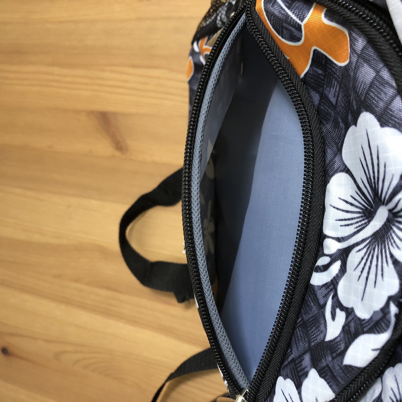 Aloha Hawaii Spirit Floral Bag Travel Hiking Backpack Black White