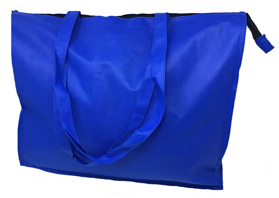 1 Dozen Large Big 20″ Zippered Reusable Grocery Shopping Tote Bags Wholesale