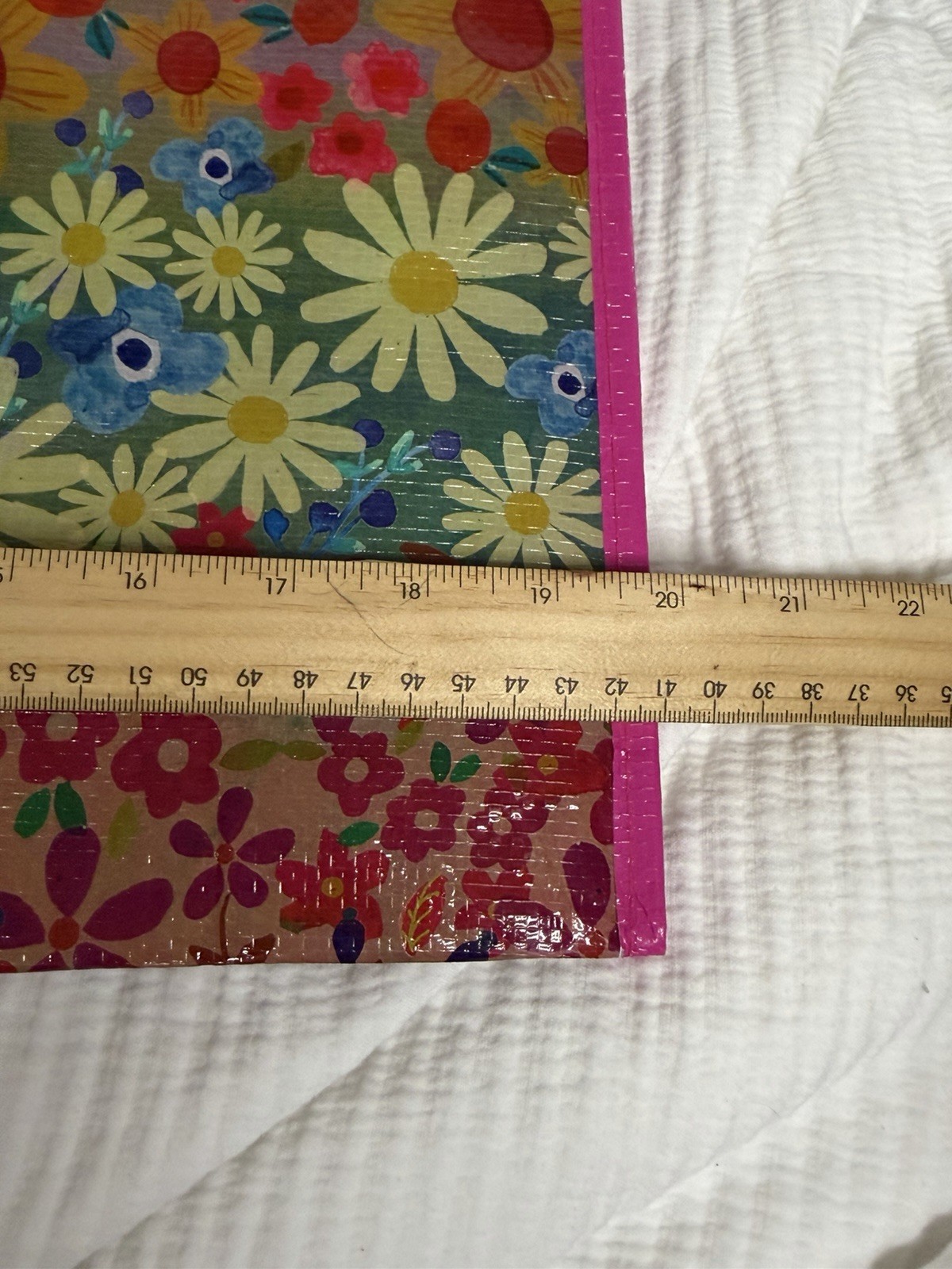 New Natural Life Multi Color Floral Carry All Wildflower Border Tote Bag Boho