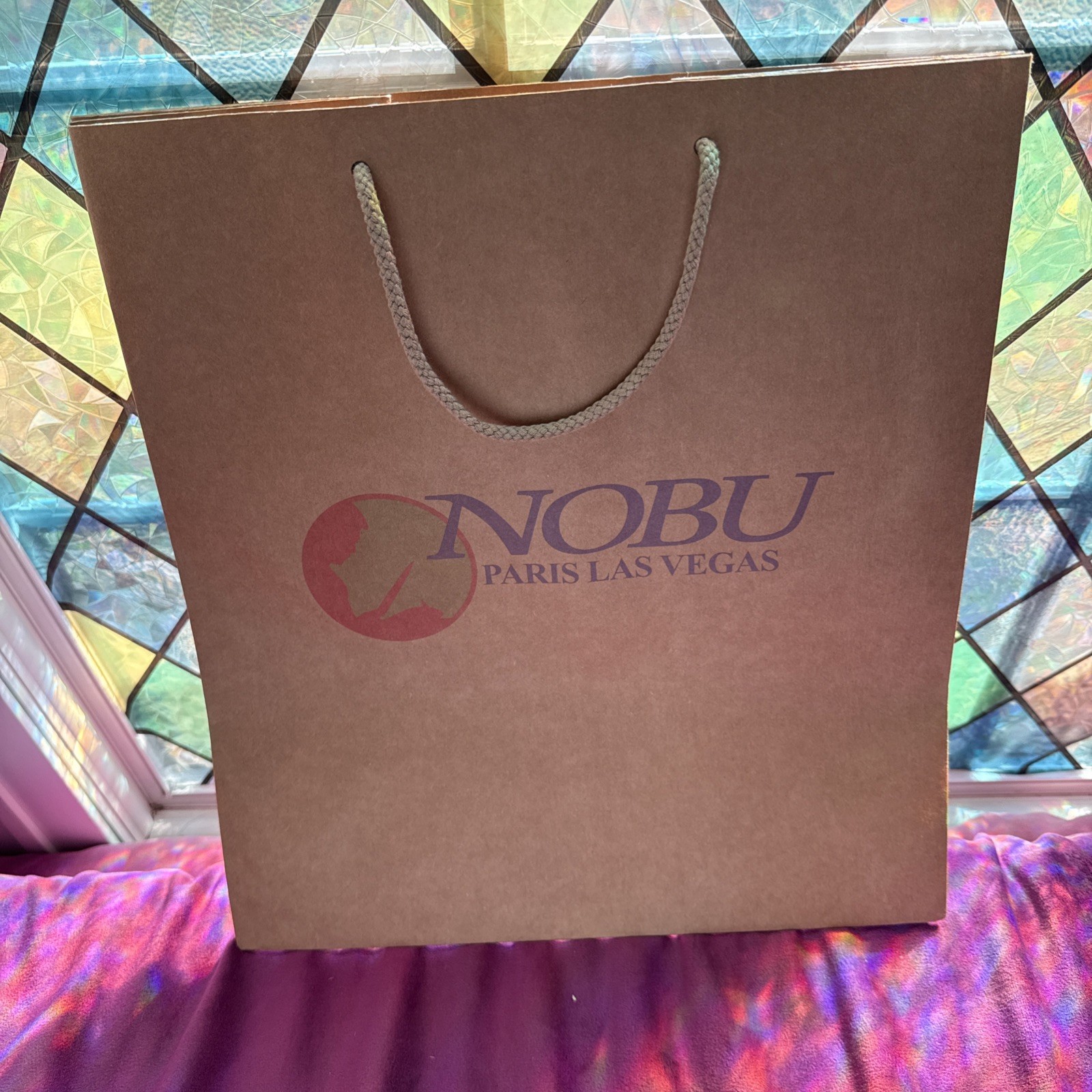 18 x 7 x 19 in. Large Nobu Restaurant Brown Kraft Paper Shopping Bags w Handle