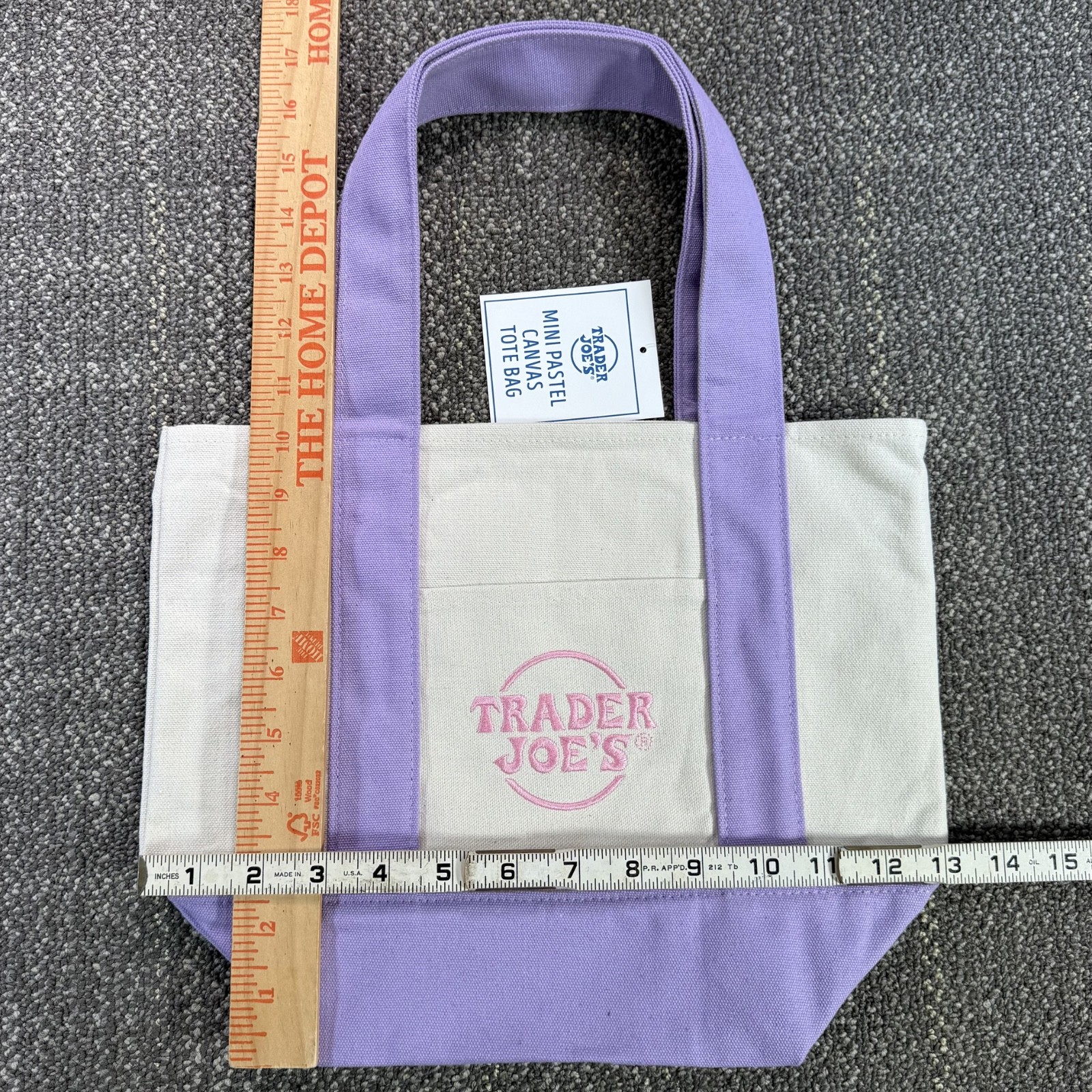 Trader Joe’s Mini Canvas Tote Bag Purple Easter Basket Spring 2026 FREE SHIP