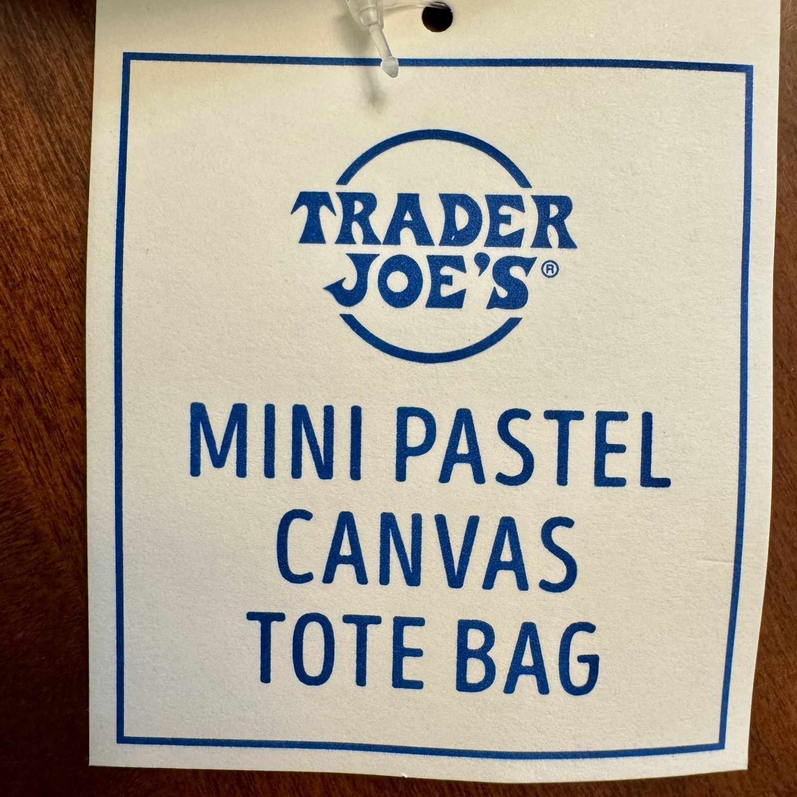 Trader Joe’s 2026 Spring Mini Pastel Canvas Tote Bag NEW NWT Blue and Green