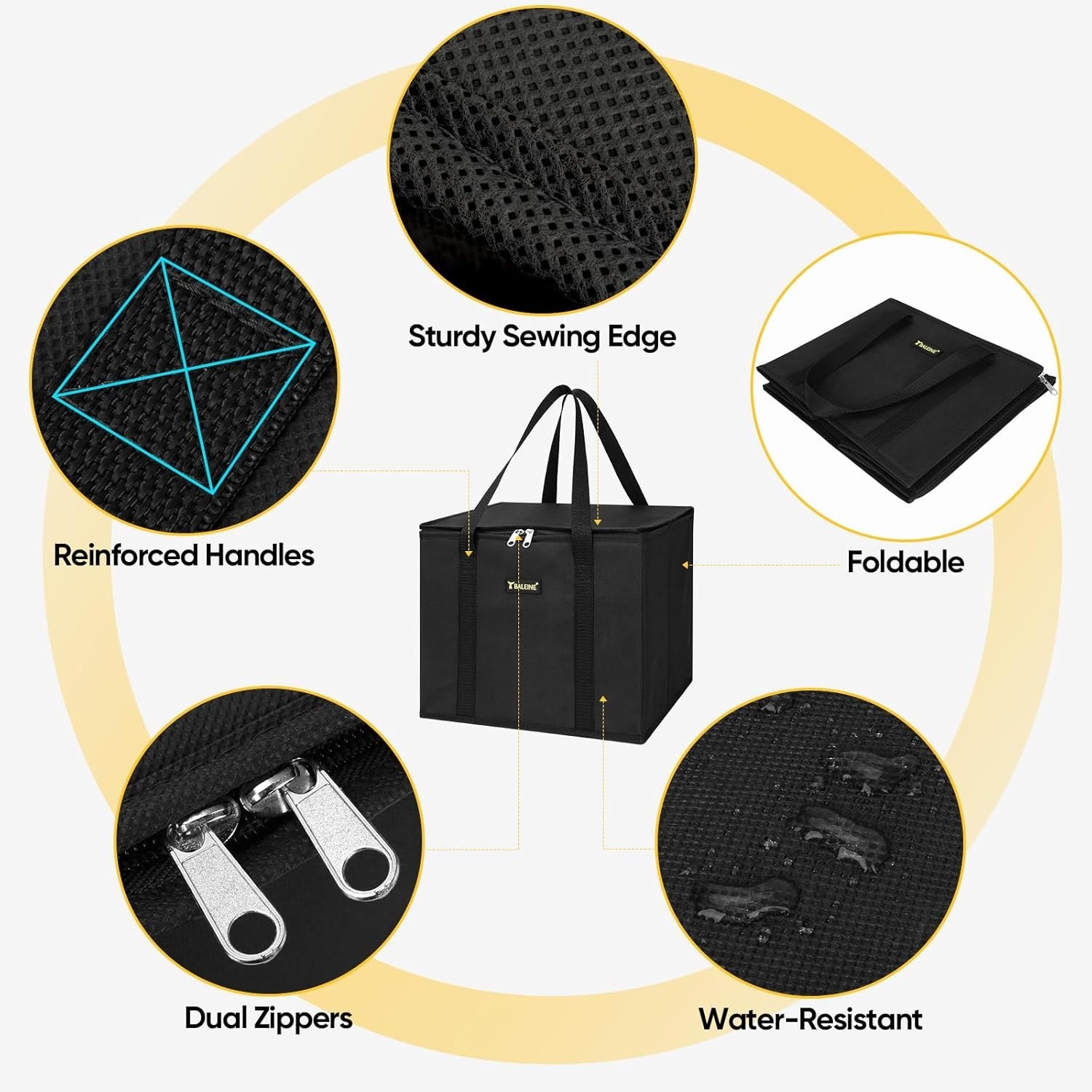 Foldable Insulated Grocery Bags with Reinforced Bottom – Eco-Friendly Style!