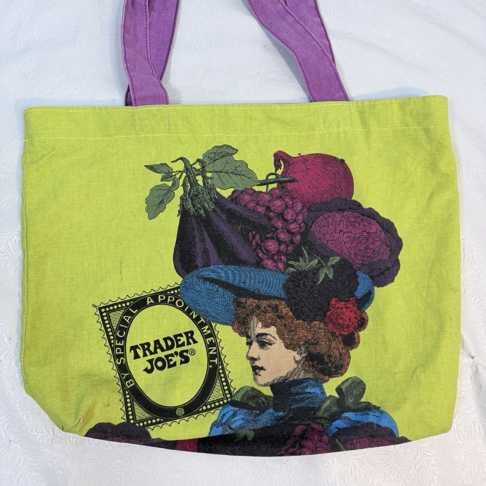 Trader Joe’s By Special Appointment Reusable Tote Bag 18x12x4 Open Top Logo USA