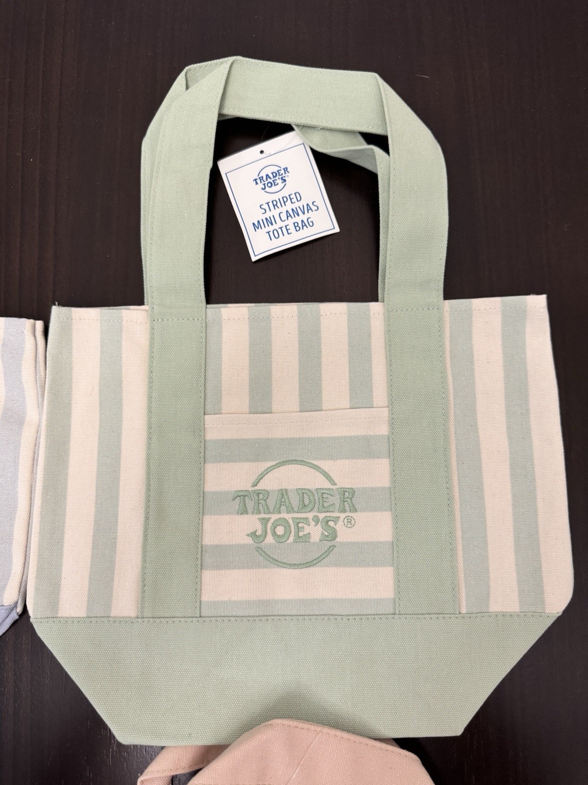 Lot Of Four (4) Trader Joe’s Mini Pastel Multicolor Stripe Canvas Tote Bag 2026