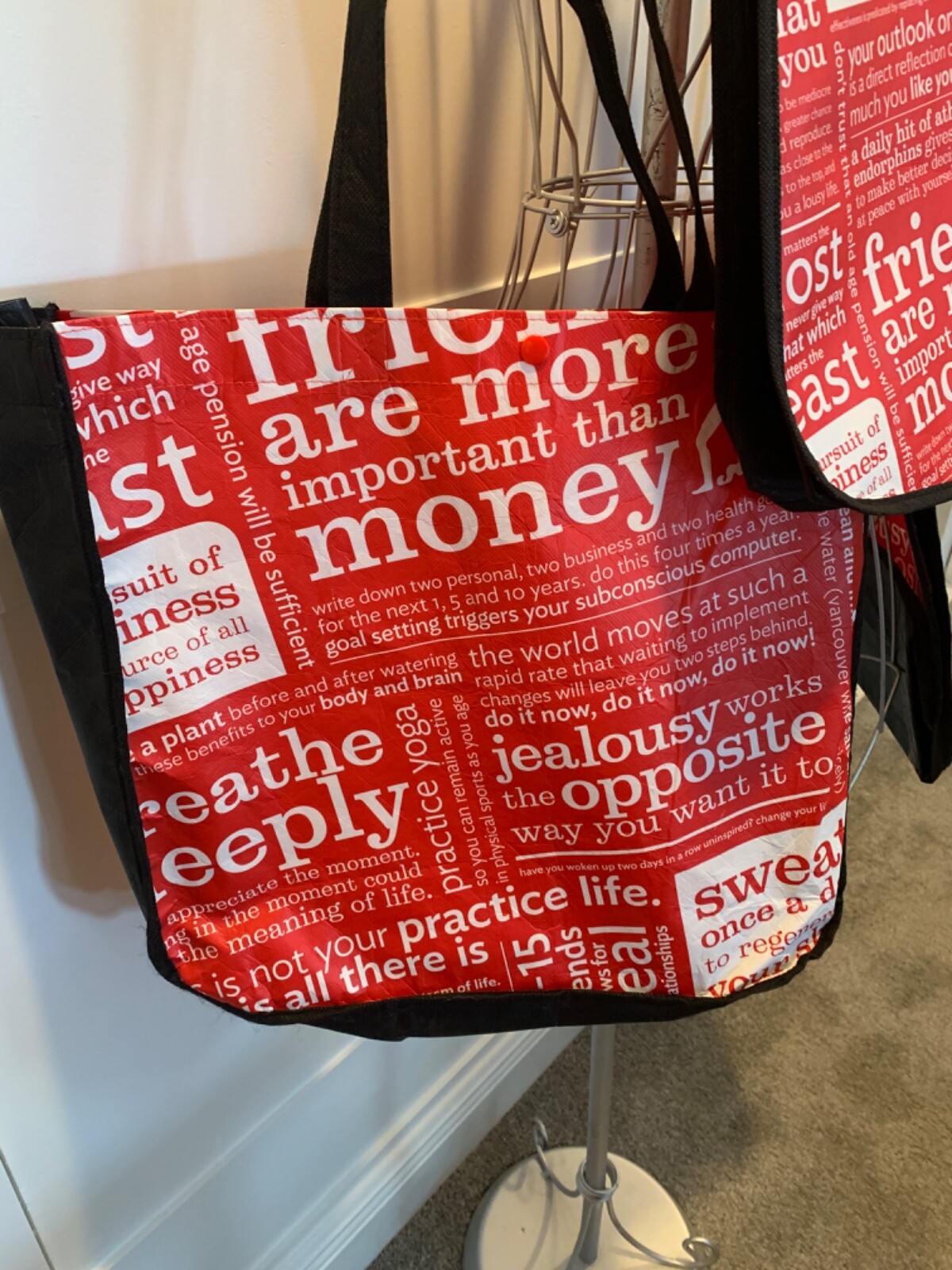 LULULEMON SHOPPING BAGS- SET OF 4 SHOPPING BAGS- 2 MEDIUM SND 2 SMALL-MANIFESTO!