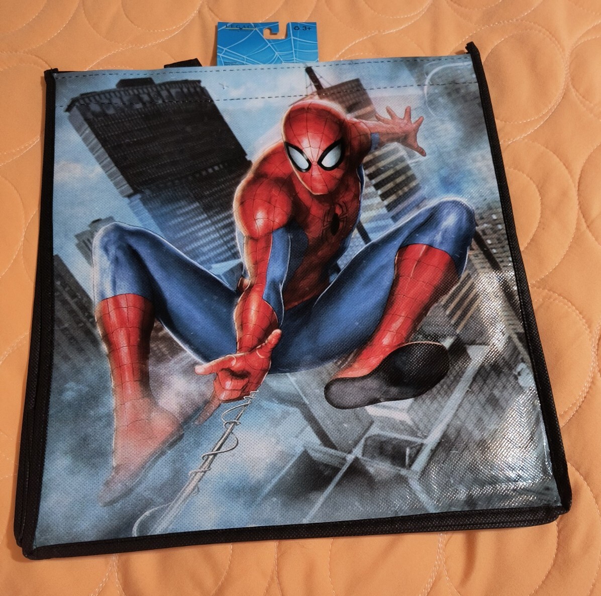 Marvel Comics Spiderman 🕷Eco Red/Black Shopping/Gift Tote Bag with Handles NWT!