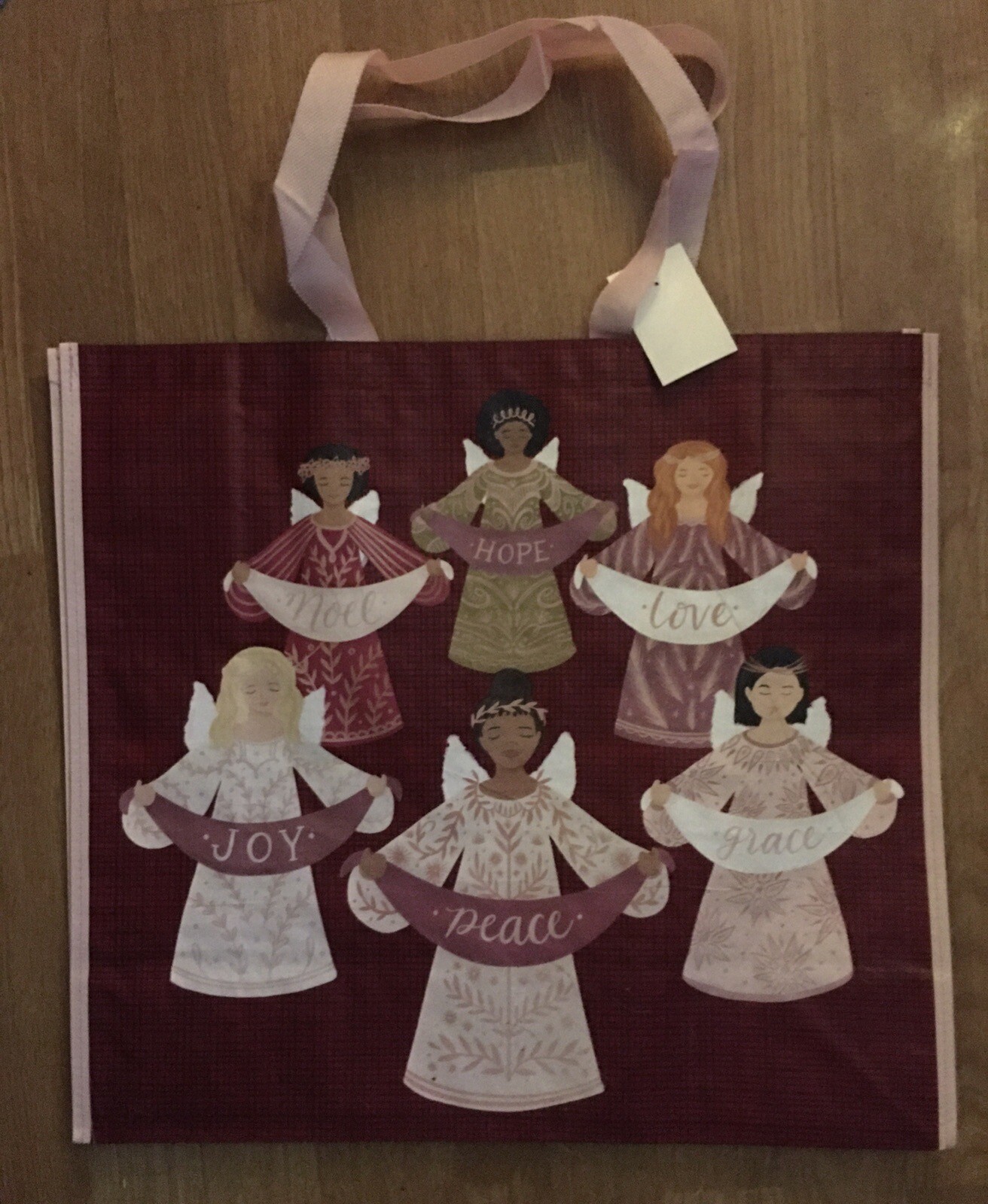 HOLIDAY ANGELS~Xmas PEACE~LOVE~HOPE~Reusable LargeShopping Bag~EcoTote Marshalls