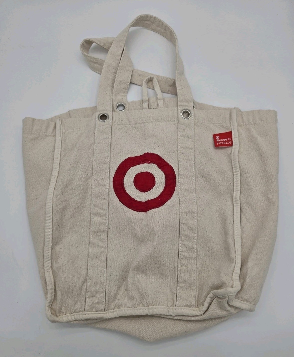 Target Logo Reusable Heavy Duty Cotton Canvas Tote Bag Large Bullseye