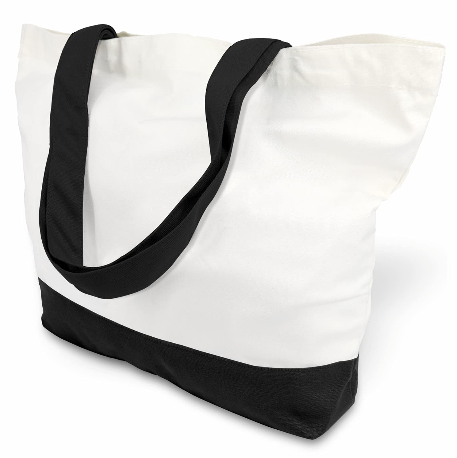 6-Pack Super Strong Large 12oz Cotton Canvas Tote Bags, Reusable Grocery Shop…