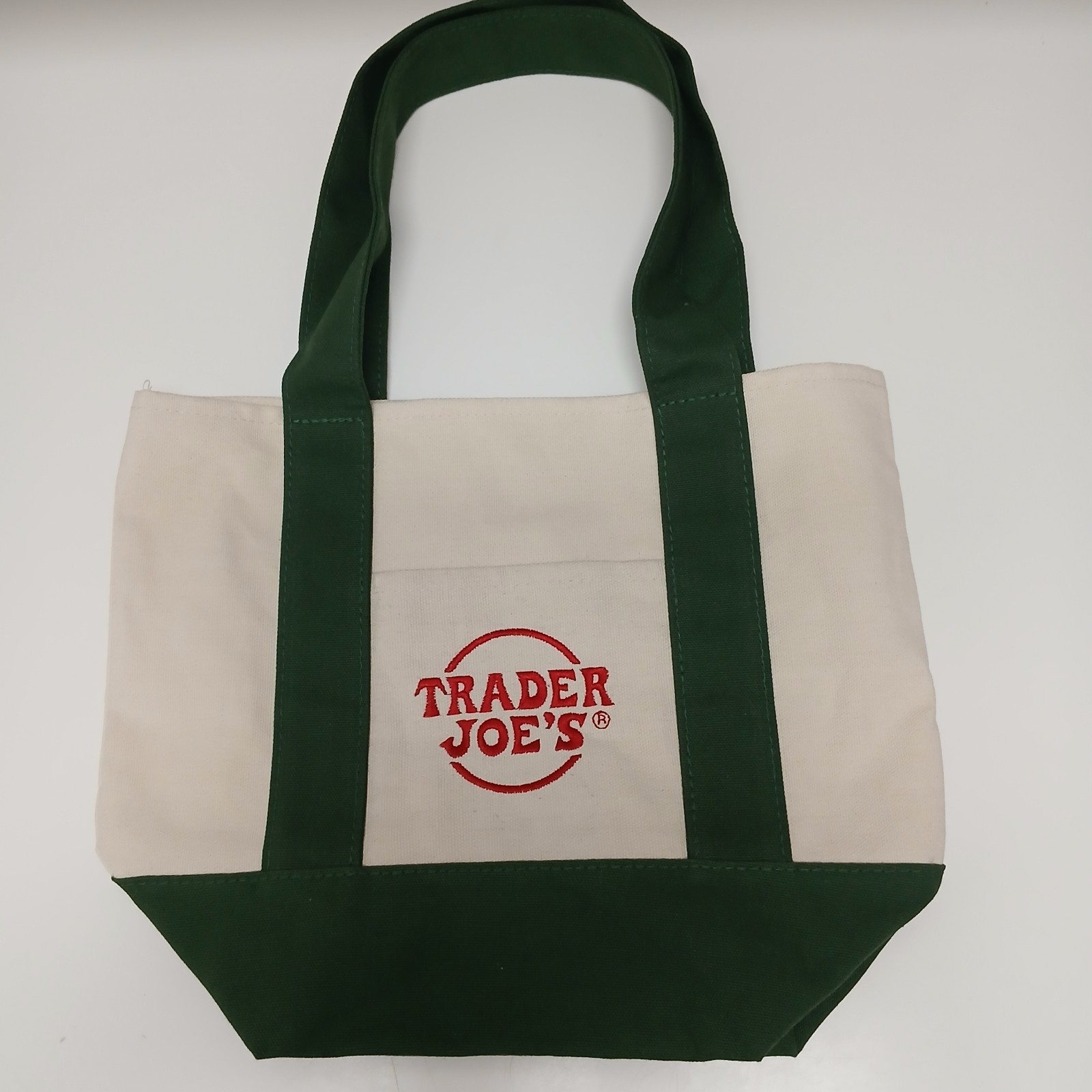 Trader Joe’s Embroidered GREEN MINI CANVAS TOTE BAG