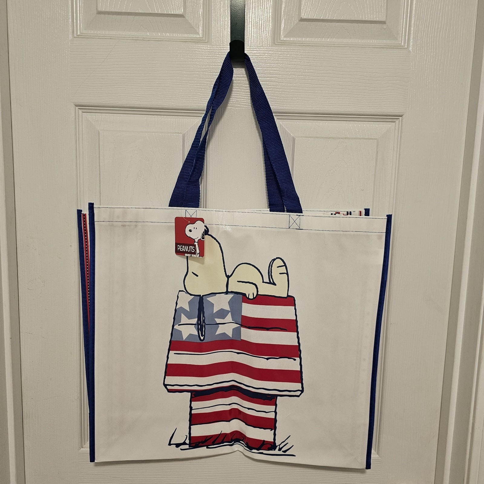 Peanuts Snoopy Stars Stripes Patriotic Reusable Tote Bag