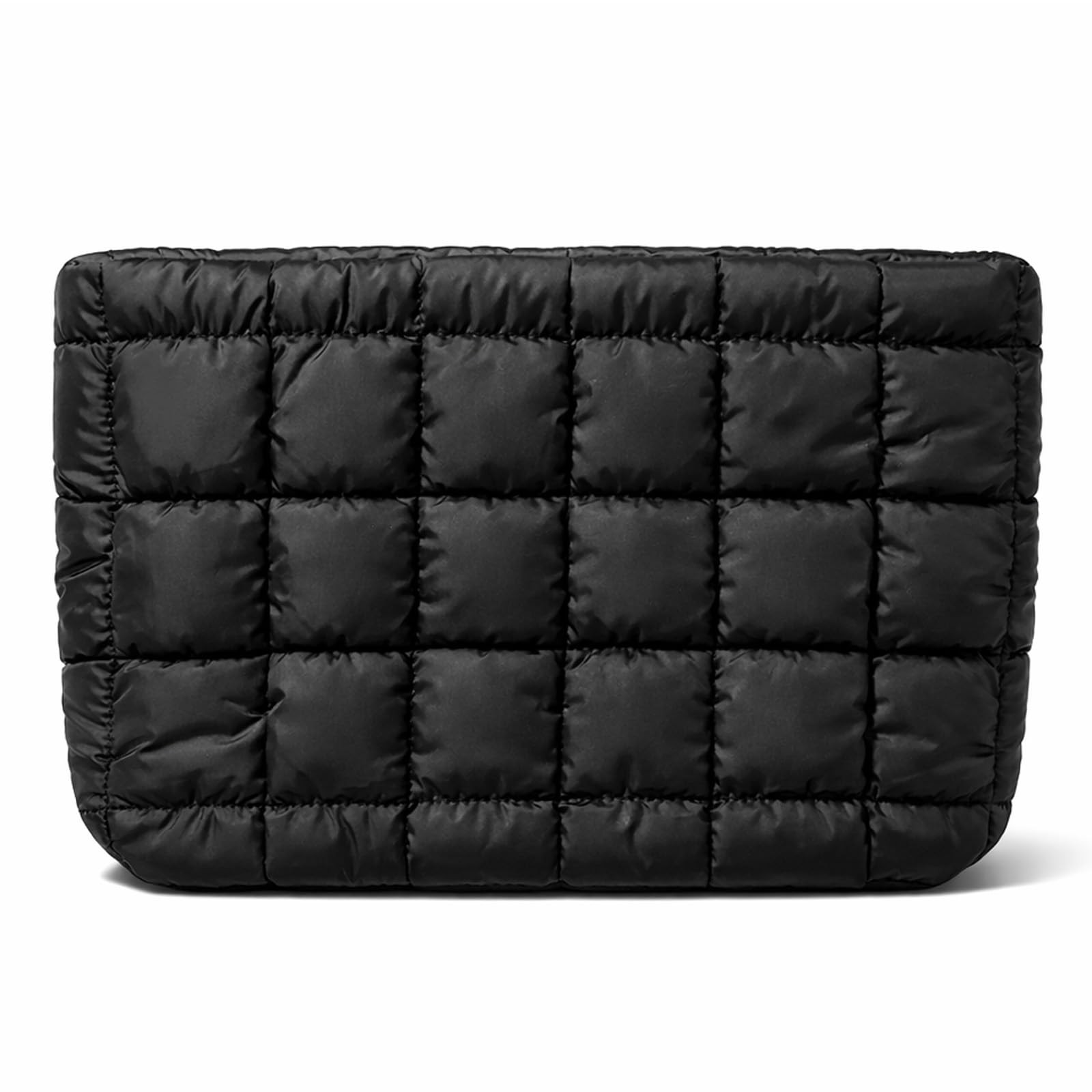 Puffer Quilted Makeup Bag Cosmetic Bags Puffy Travel Solid Toiletry black