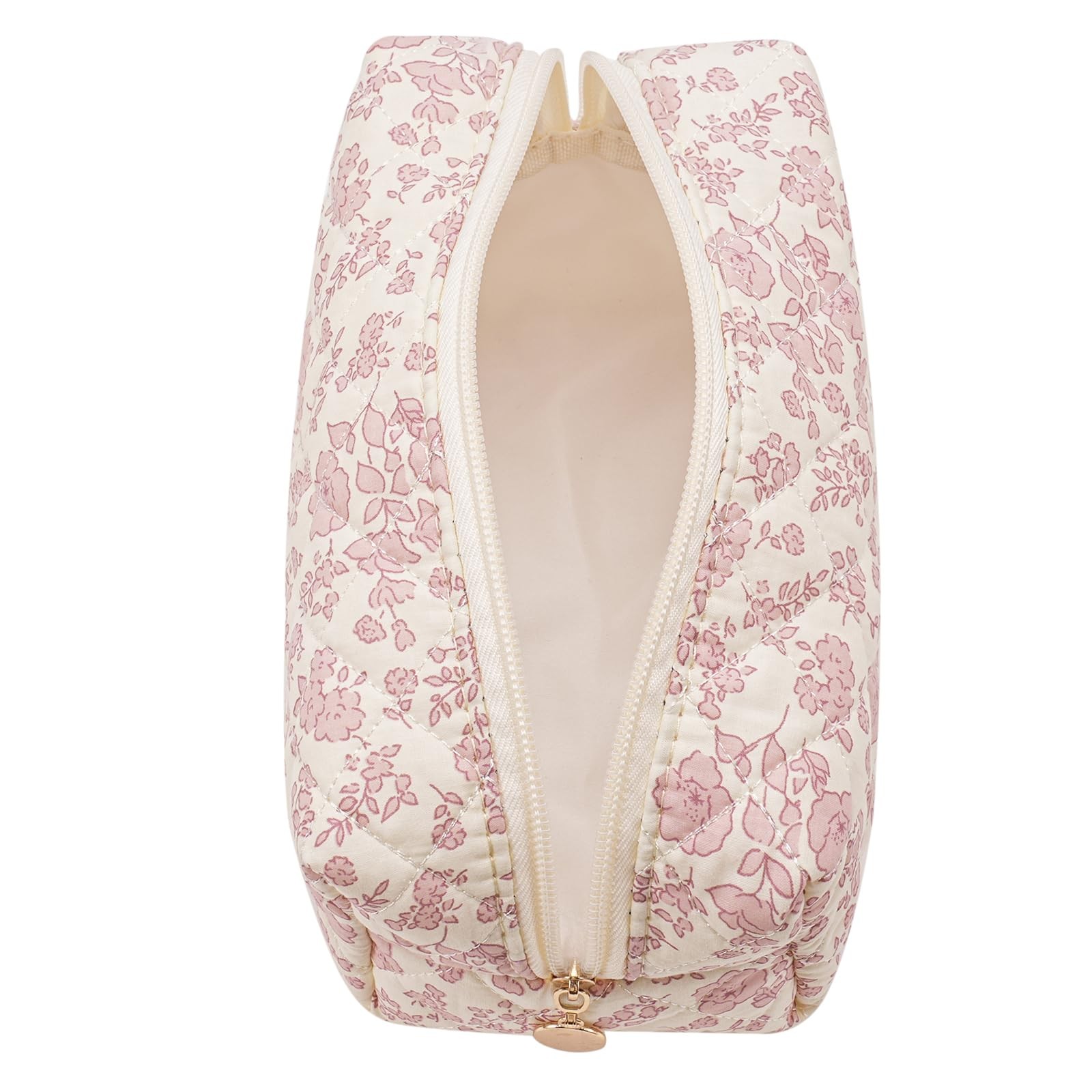 JOVAKIT Square Makeup 7.5 inches x 3.5 x 4.3 inches, Light Pink Floral