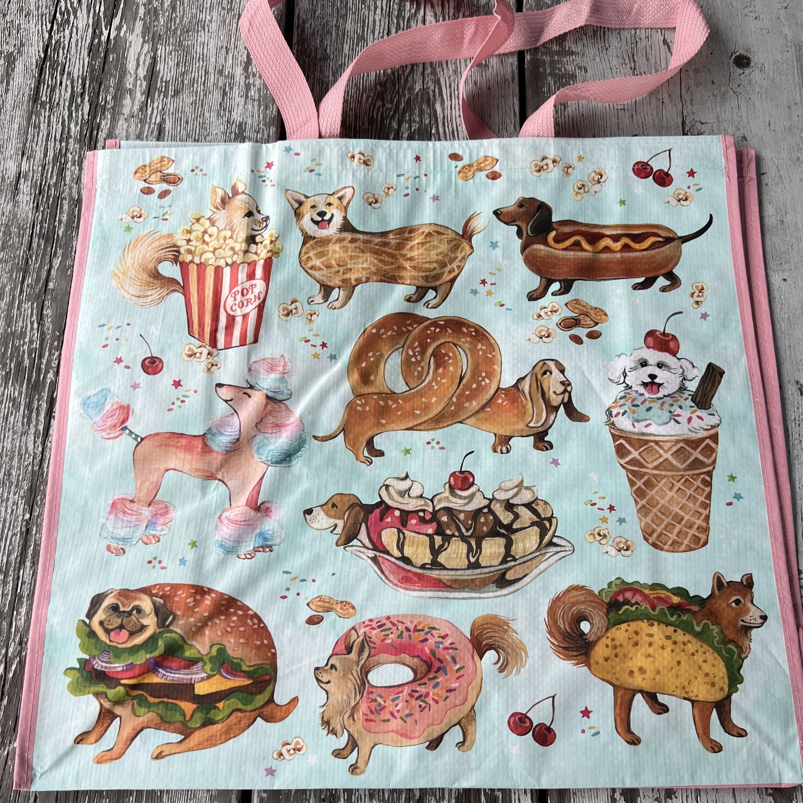 DOGS as Treats Large Reusable Shopping Bag TJ Maxx Eco Friendly Tote Bag
