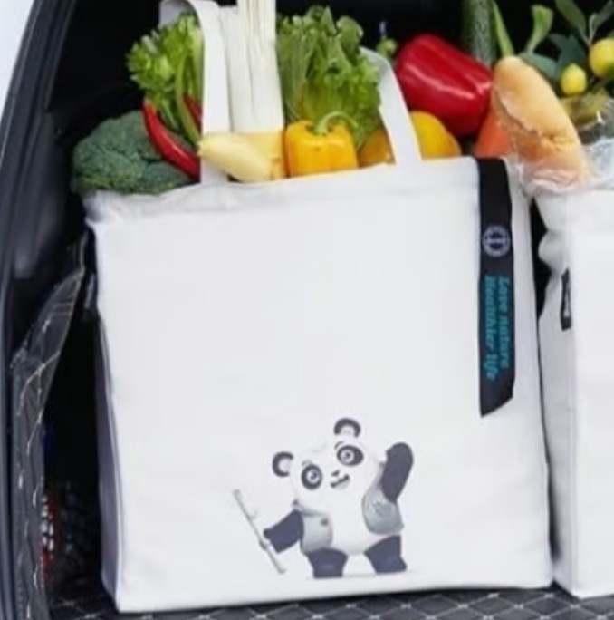 Bolley Panda- Reusable Heavy Duty Recycled Cotton Canvas Grocery/Beach Tote Bag