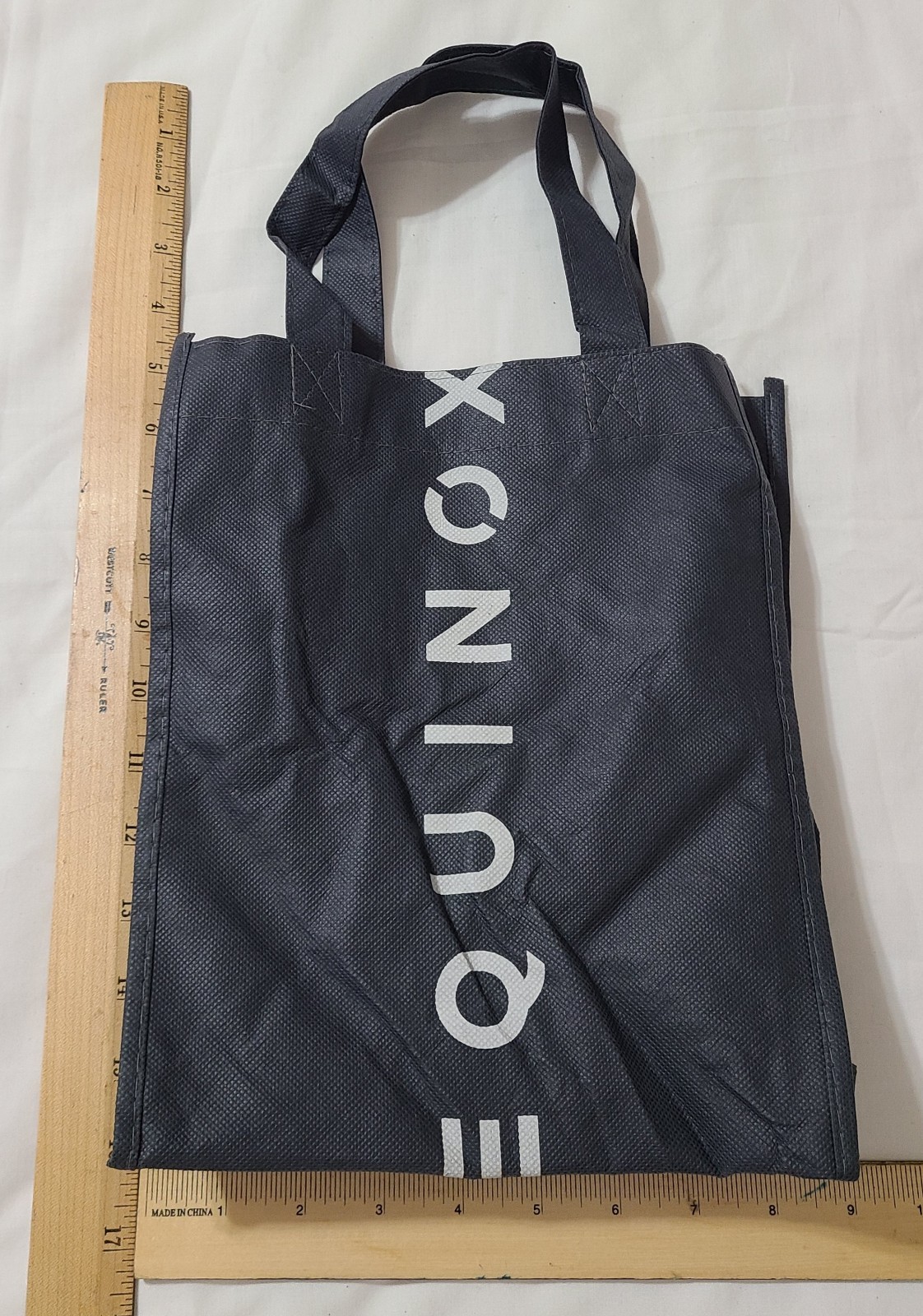 Equinox Mini Tote Bag Sz Medium 16x9x3.5 Black Reusable Shopping Compact Travel