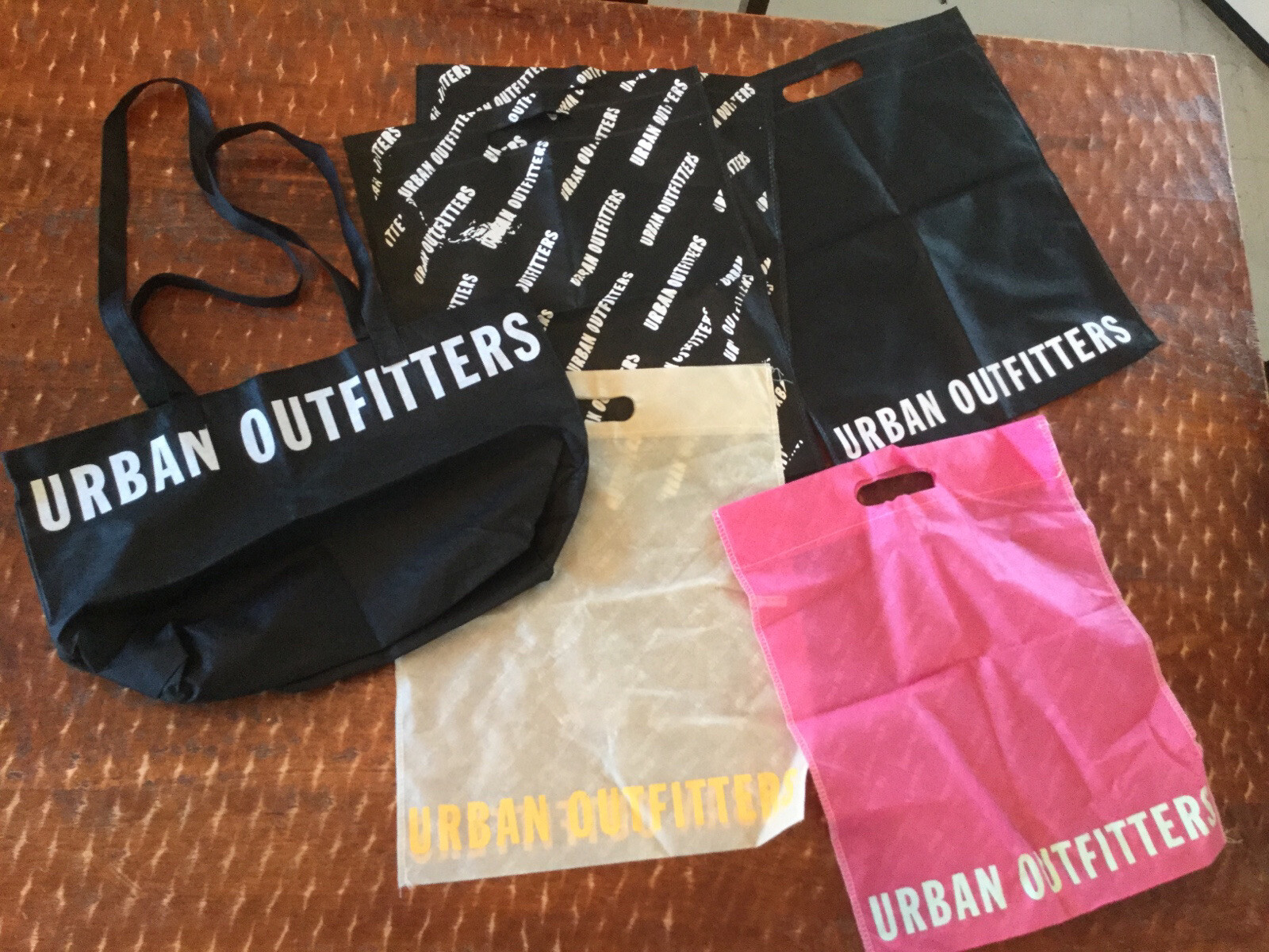 Lot of 6 Urban Outfitters Eco Friendly Logo Shopping Tote Bags