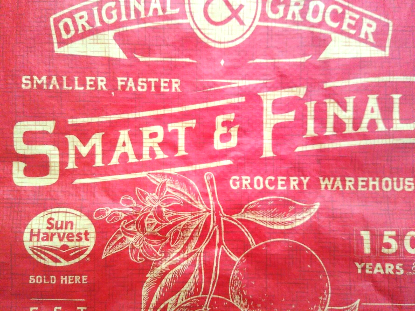 Smart & Final 150th Anniversay Shopping Tote Wholesale Grocery Chain Store