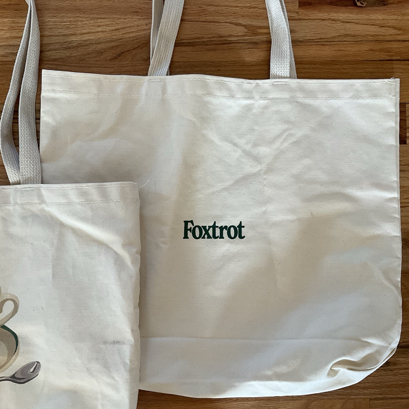 Canvas Totes 2 Foxtrot Chicago Beige Large Reusable Shopping Bags Eco-Friendly