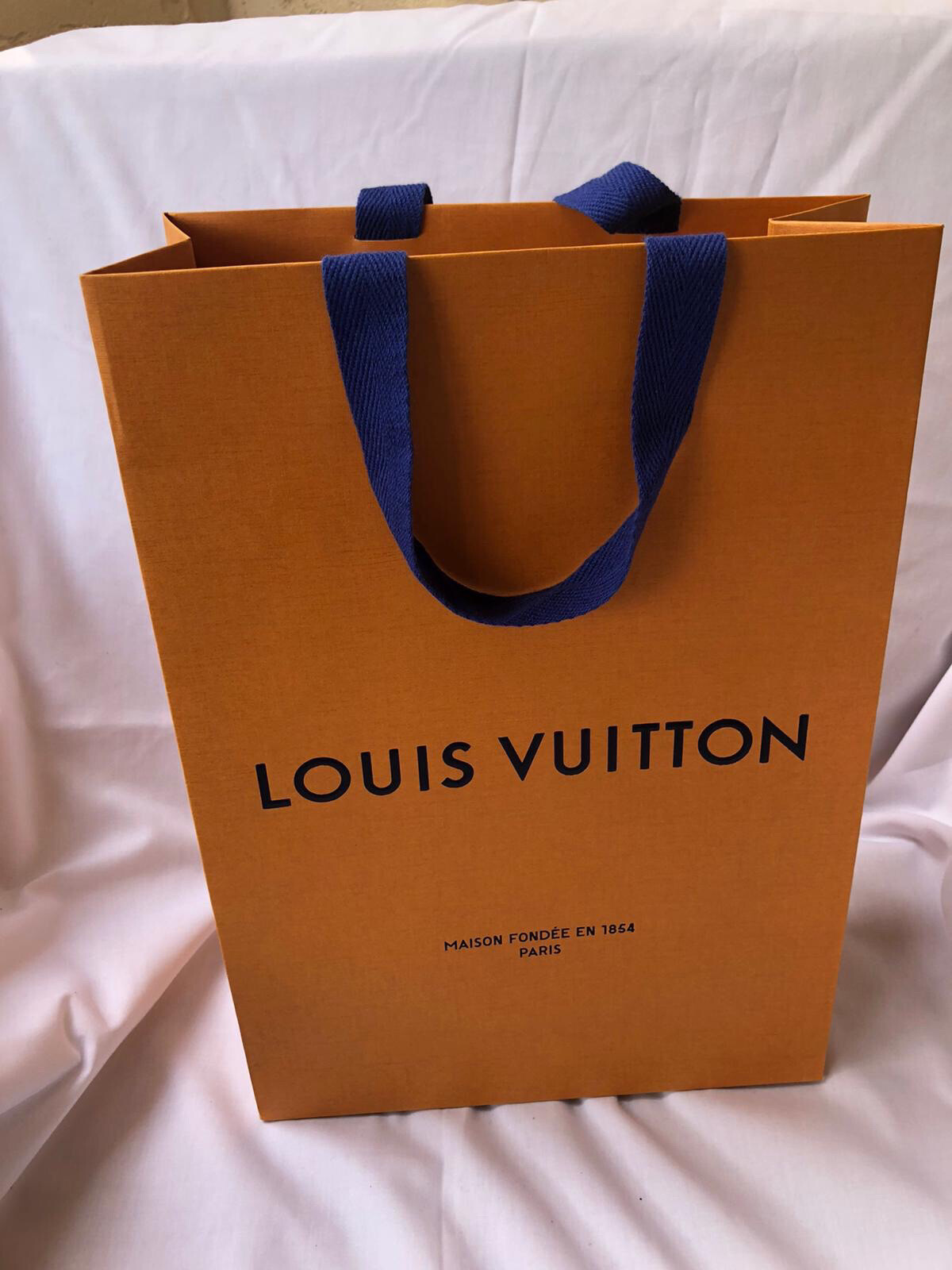 Louis Vuitton Paper Shopping Bag Reusable Orange 14″ x 9.6″ x 4.3″
