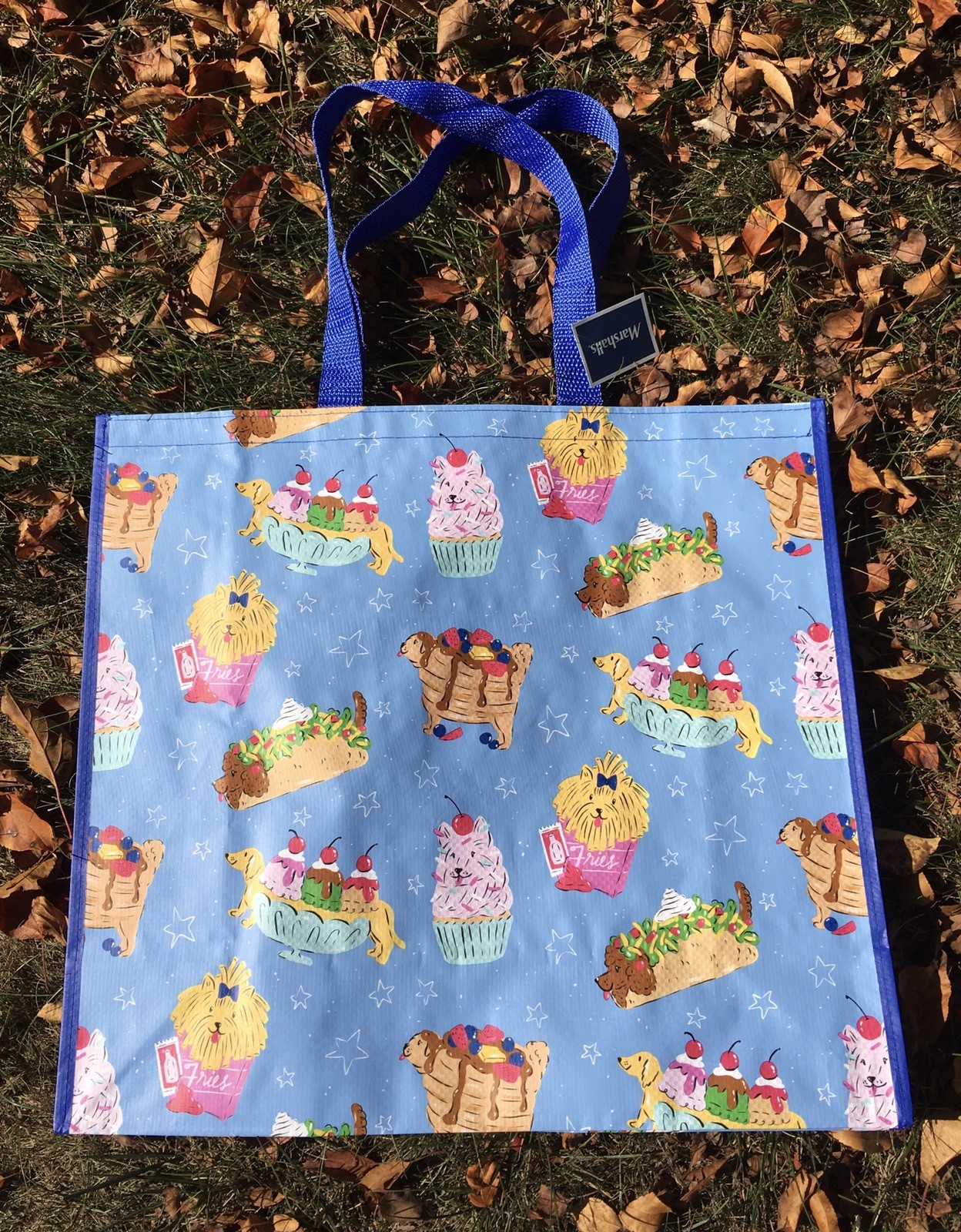 Various Dogs as Yummy Foods~Dachshund Tacos~Large Reusable Shopping Tote Eco Bag