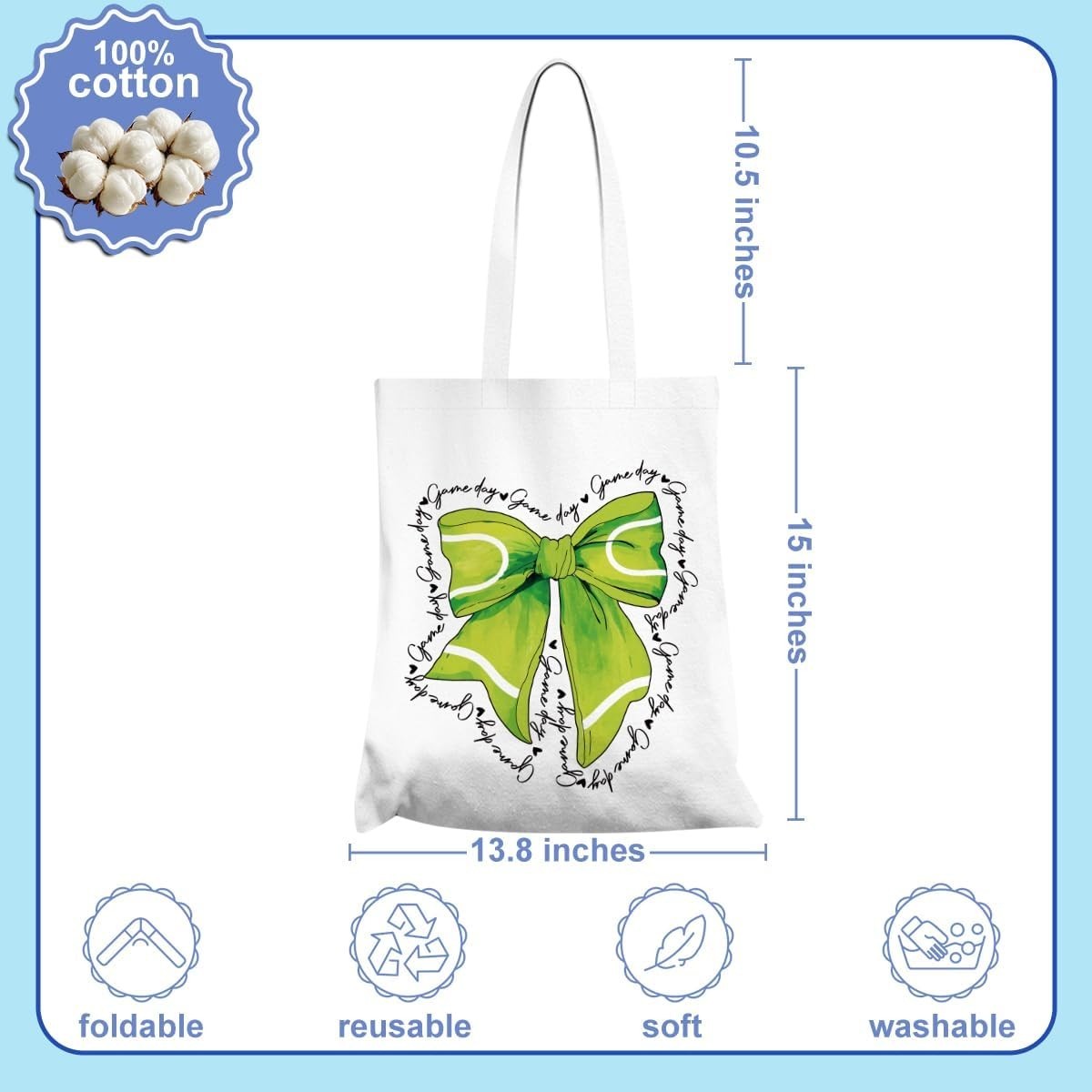 Spacious 13.8×16 Inches Reusable Canvas Tote – Perfect Gift for Women